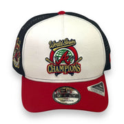 Load image into Gallery viewer, ATLANTA BRAVES (WHITE) (1995 WS CHAMPIONS) TRUCKER MESH AFRAME NEW ERA 9FIFTY SNAPBACK