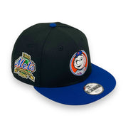 Load image into Gallery viewer, KIDS NEW YORK METS (BLACK/ROYAL) (MR MET, 1962 "40TH ANN") NEW ERA 9FIFTY SNAPBACK