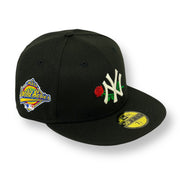 Load image into Gallery viewer, NEW YORK YANKEES (BLACK) (1996 WORLDSERIES X ROSE) NEWERA 59FIFTY FITTED (RED UNDER VISOR)