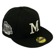 Load image into Gallery viewer, MILWAUKEE BRAVES (1957 WORLD SERIES) NEW ERA 59FIFTY FITTED (RED UNDER VISOR) (GLOW IN THE DARK)