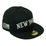 Load image into Gallery viewer, NEW YORK KNICKS (2001 911 FLAG) "NEW YORK LOGO" NEW ERA 59FIFTY FITTED (GLOW IN THE DARK) (RED UNDER VISOR)