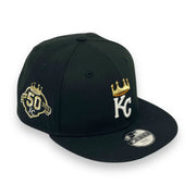 Load image into Gallery viewer, "KIDS" KANSAS CITY ROYALS (BLACK) (50TH ANN) NEW ERA 9FIFTY SNAPBACK