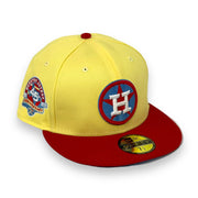 Load image into Gallery viewer, HOUSTON ASTROS (YELLOW) (45TH ANNIVERSARY) (1965-2010) NEW ERA 59FIFTY FITTED (AF-BLUE UNDER VISOR)