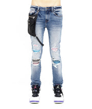 Load image into Gallery viewer, TYE DYE PUNK SUPER SKINNY JEANS MOTO IN STOKE