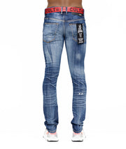 Load image into Gallery viewer, PUNK SUPER SKINNY BELTED JEANS IN ABYSS