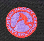 Load image into Gallery viewer, SAN ANTONIO RAMPAGE (BLACK/PURPLE) NEW ERA 59FIFTY FITTED (RED BOTTOM)  (AIR JORDAN 4 RETR0 RAPTORS)