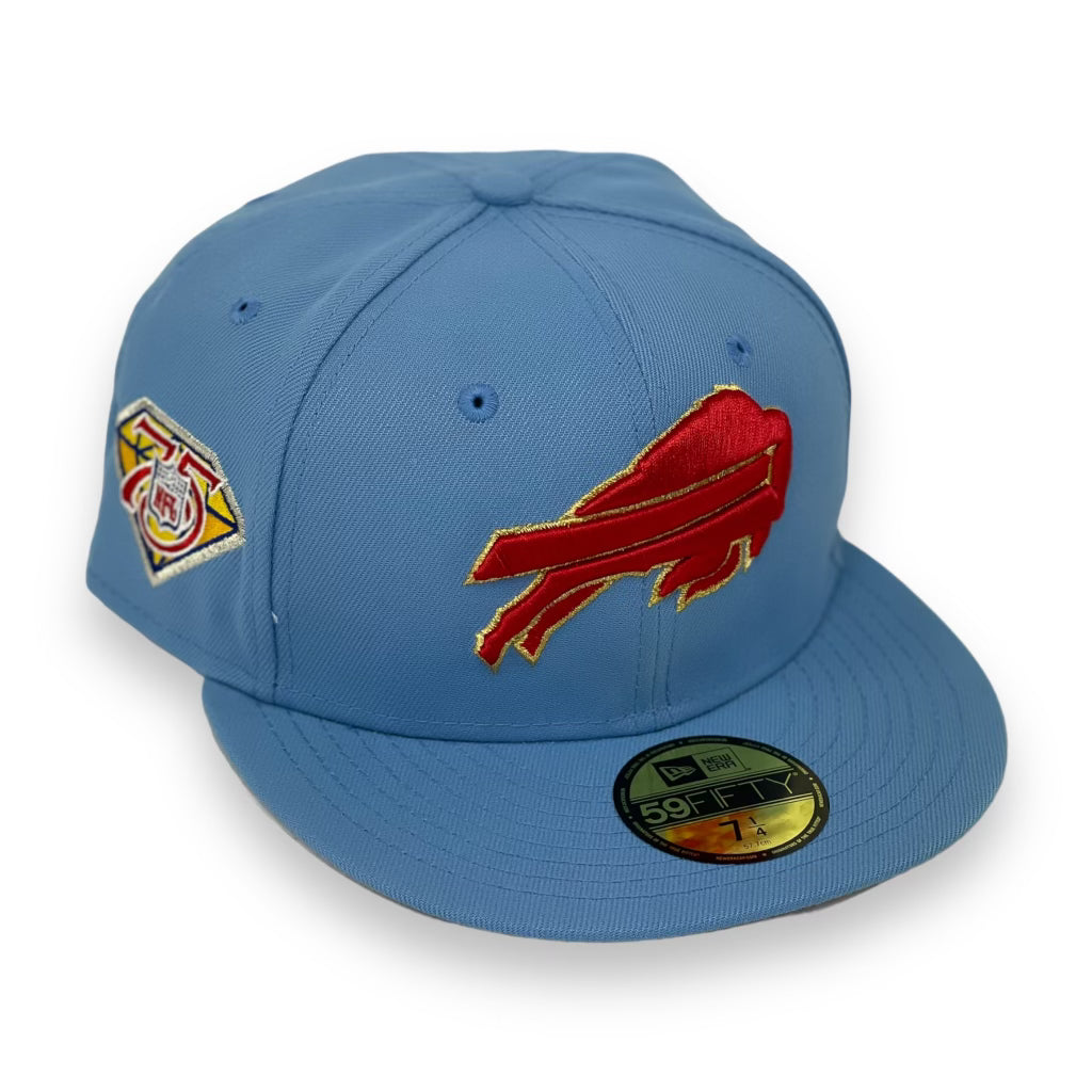 BUFFALO BILLS "RED BULL" (NFL 75TH ANNIVERSARY) NEW ERA 59FIFTY FITTED (SILVER UNDERVISOR)