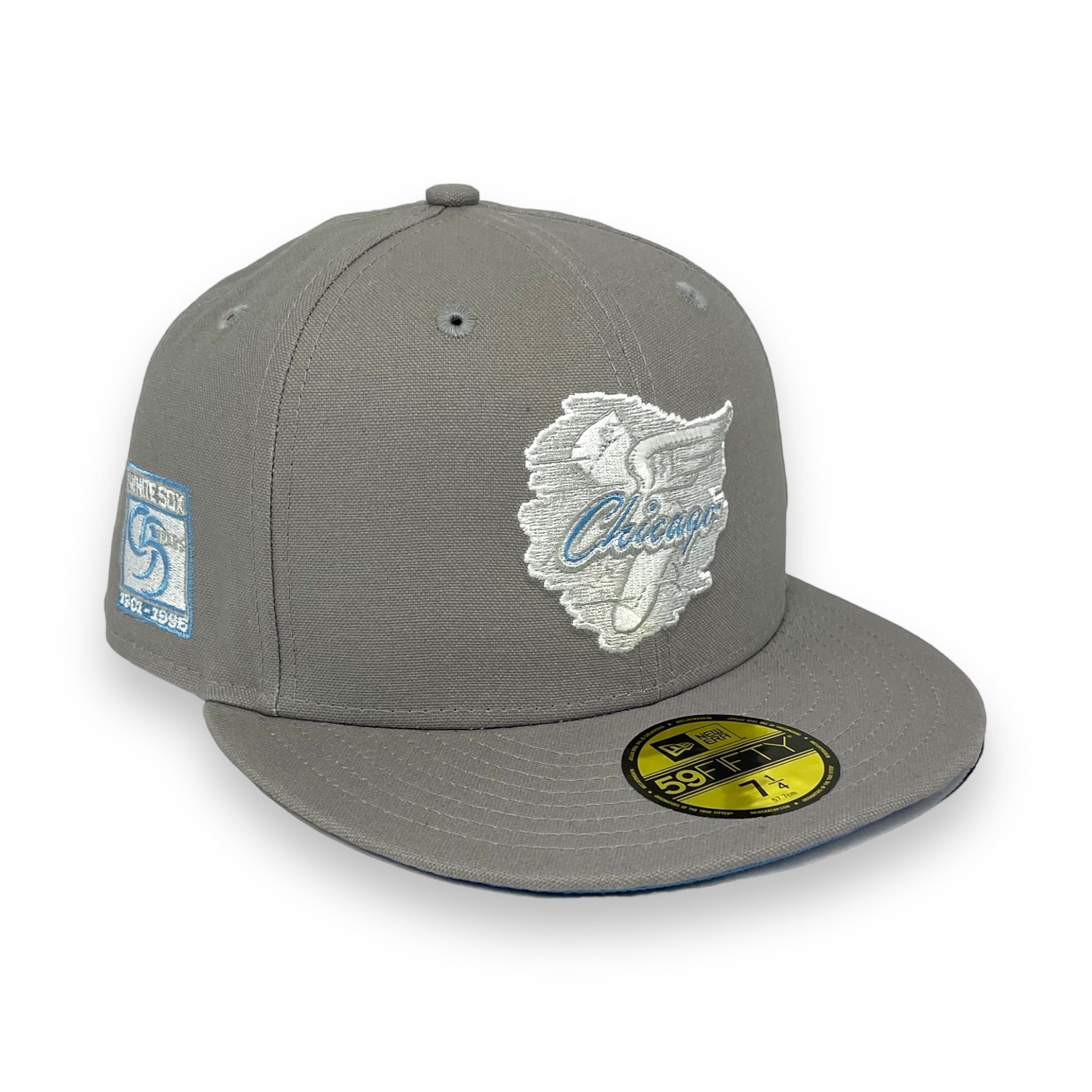 CHICAGO WHITESOX (GREY) (95 YEARS) NEW ERA 59FIFTY FITTED (SKY BLUE UNDER VISOR)