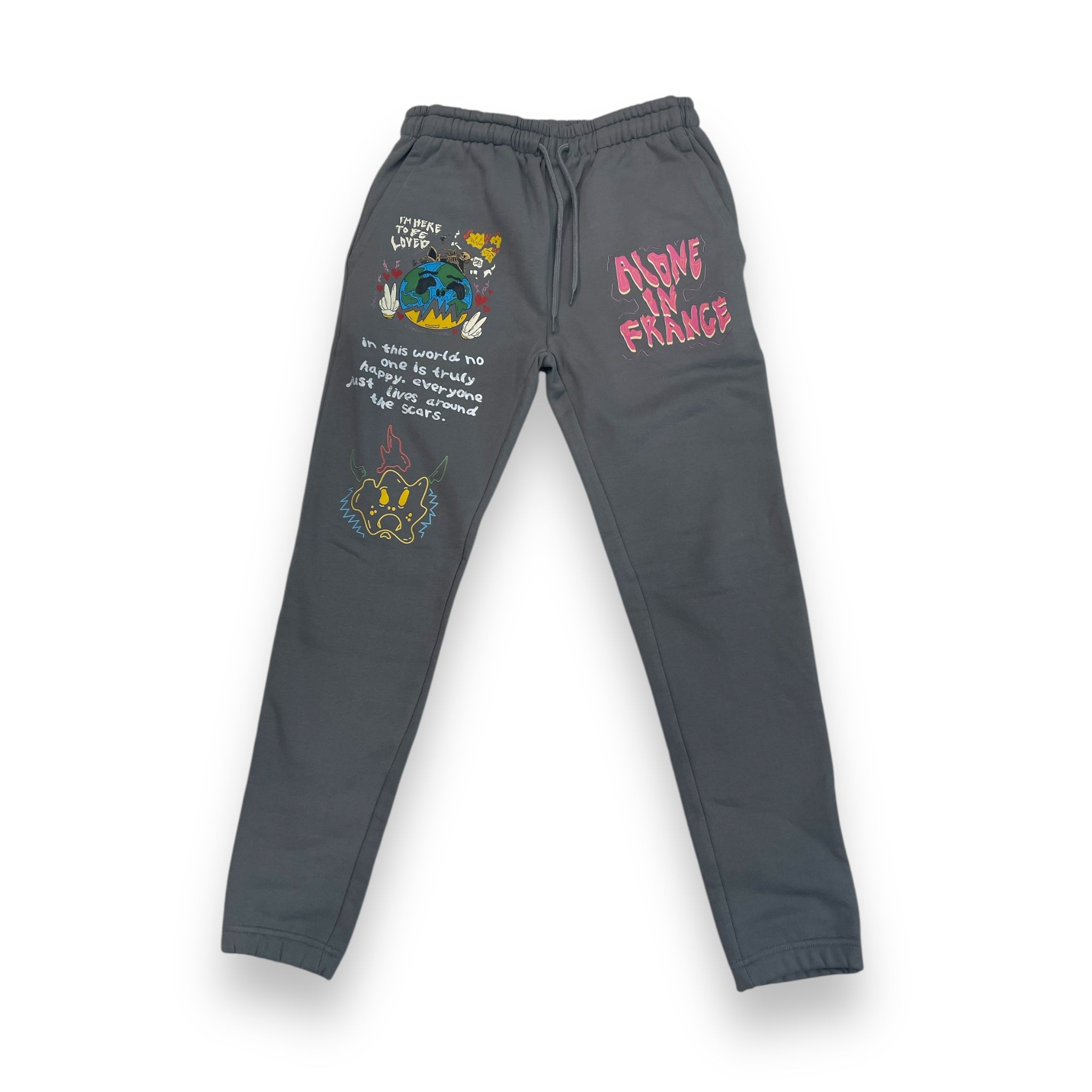 ALONE IN FRANCE TO BE LOVED (GREY) JOGGER