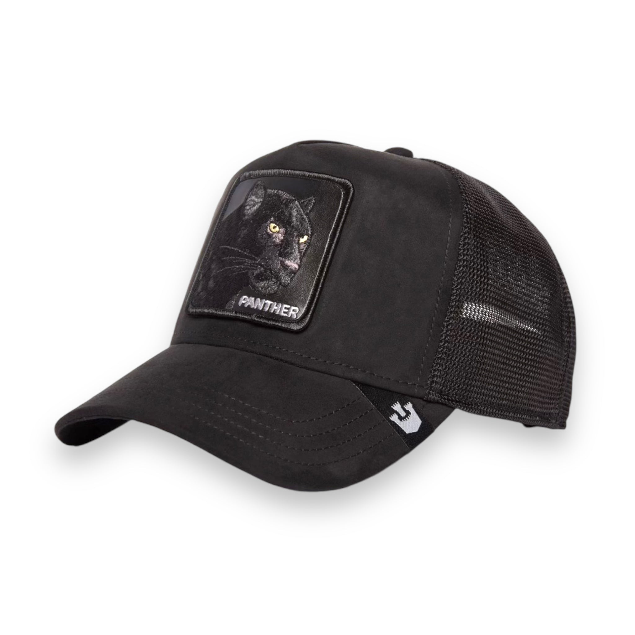 GOORIN BROS BLACK SUEDE PANTHER TRUCKER SNAPBACK 4ucaps