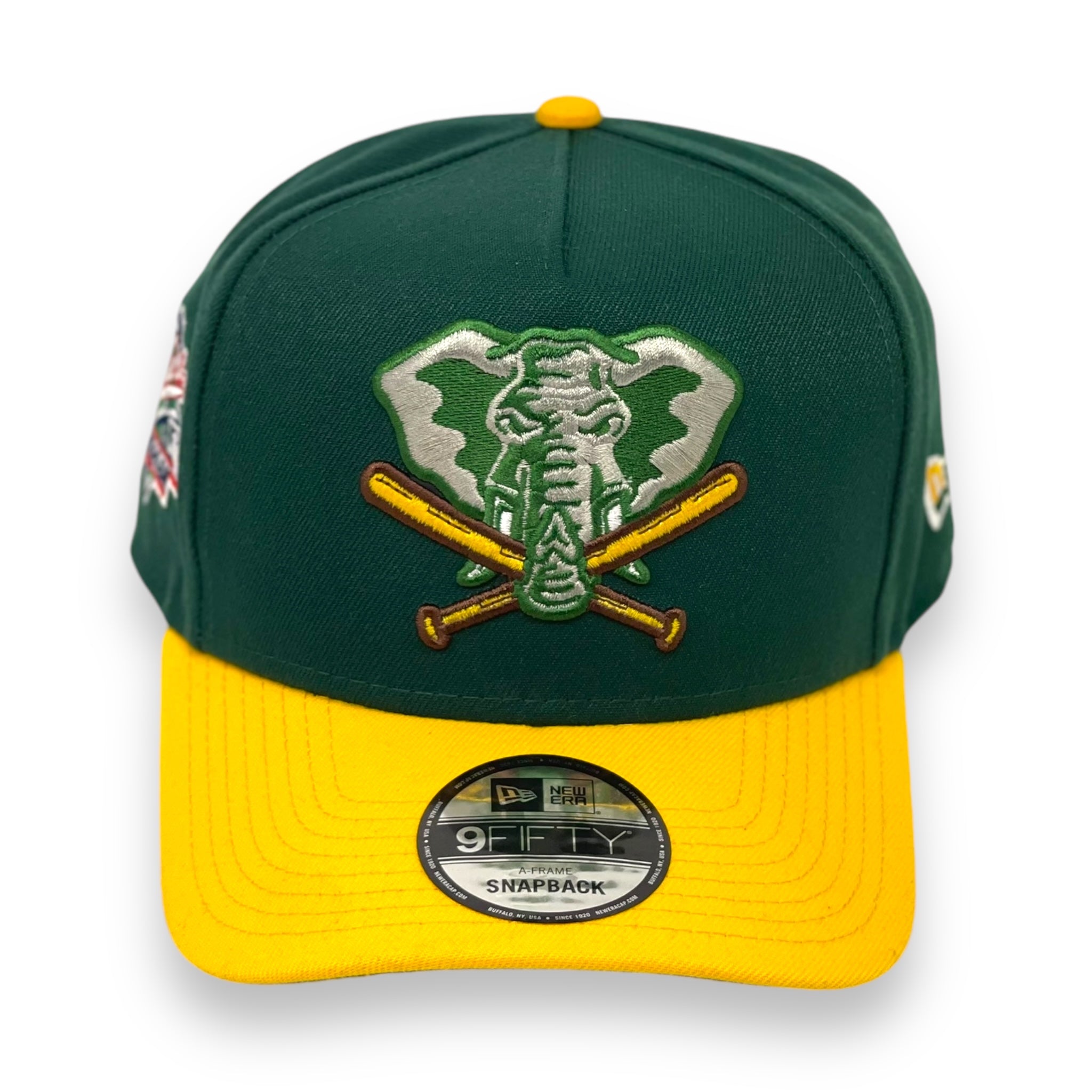 OAKLAND ATHLETICS (GREEN/YELLOW) (1989 BATTLE OF THE BAY) "9FIFTY AFRAME" NEW ERA SNAPBACK