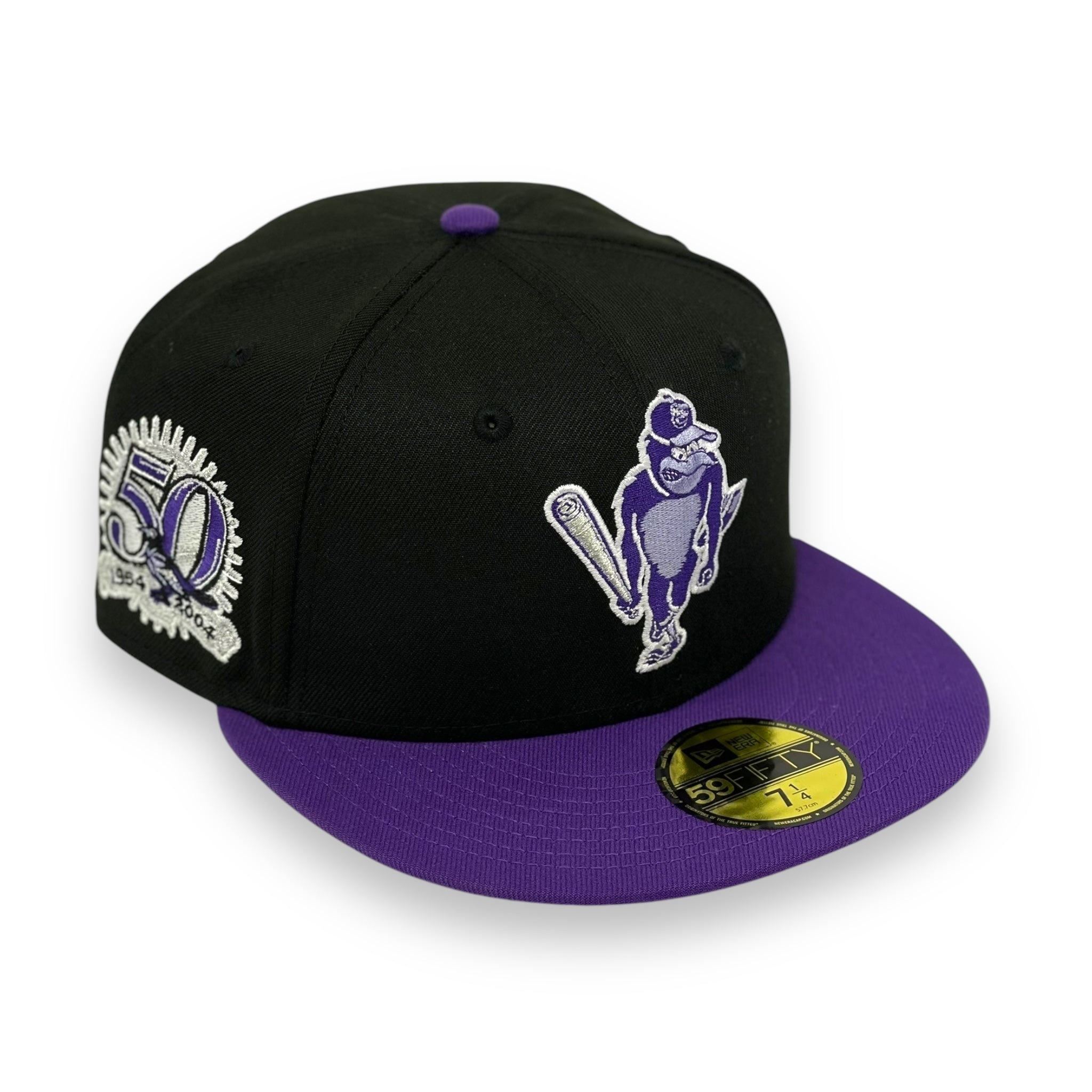 BALTIMORE ORIOLES (BLACK/PURPLE) (50TH ANN) "1954-2004" NEW ERA 59FIFTY FITTED
