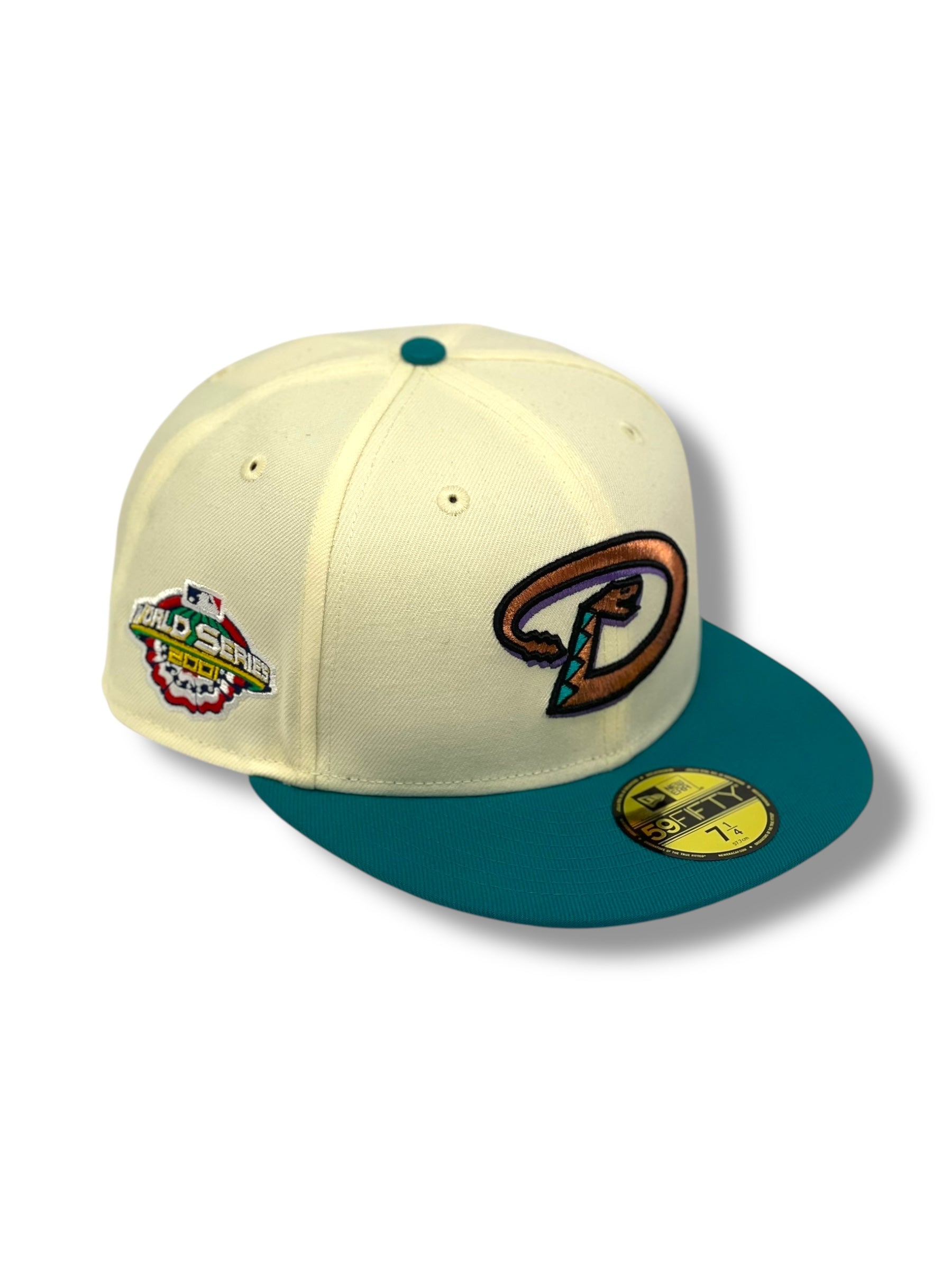 ARIZONA DIAMONDBACKS (OFF-WHITE) (2001 WS) NEW ERA 59FIFTY FITTED (PURPLE UNDER VISOR)