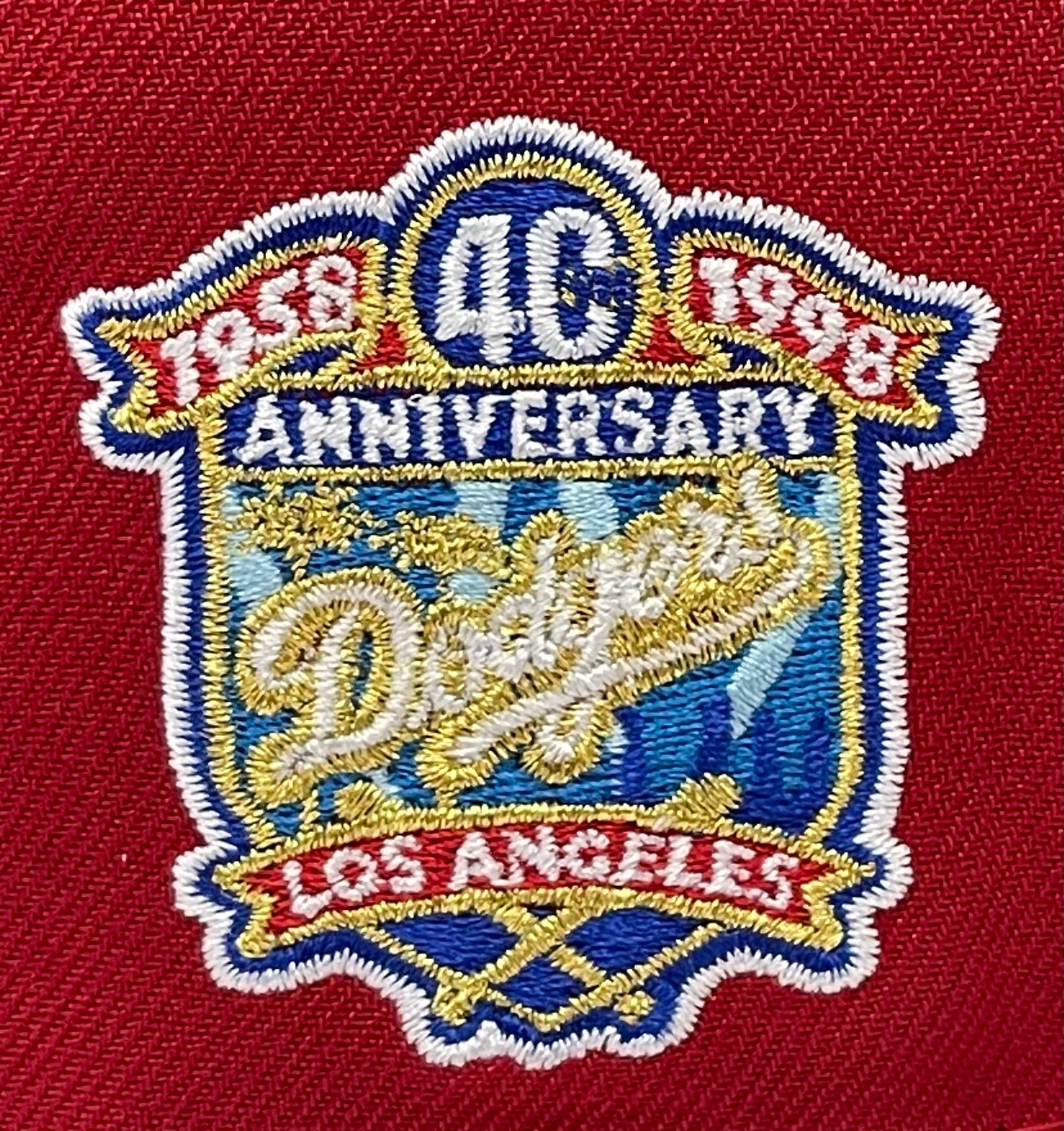 LOS ANGELES DODGERS (RED)"40TH ANN"(UPSIDE DOWN LOGO) NEWERA 59FIFTY FITTED