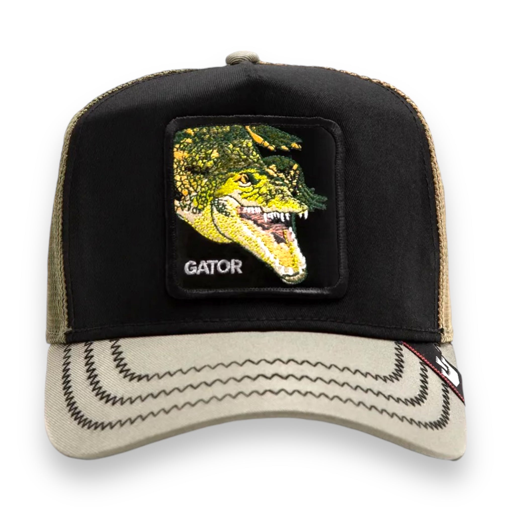 GOORIN BROS OLIVE "TRI GATOR" TRUCKER SNAPBACK