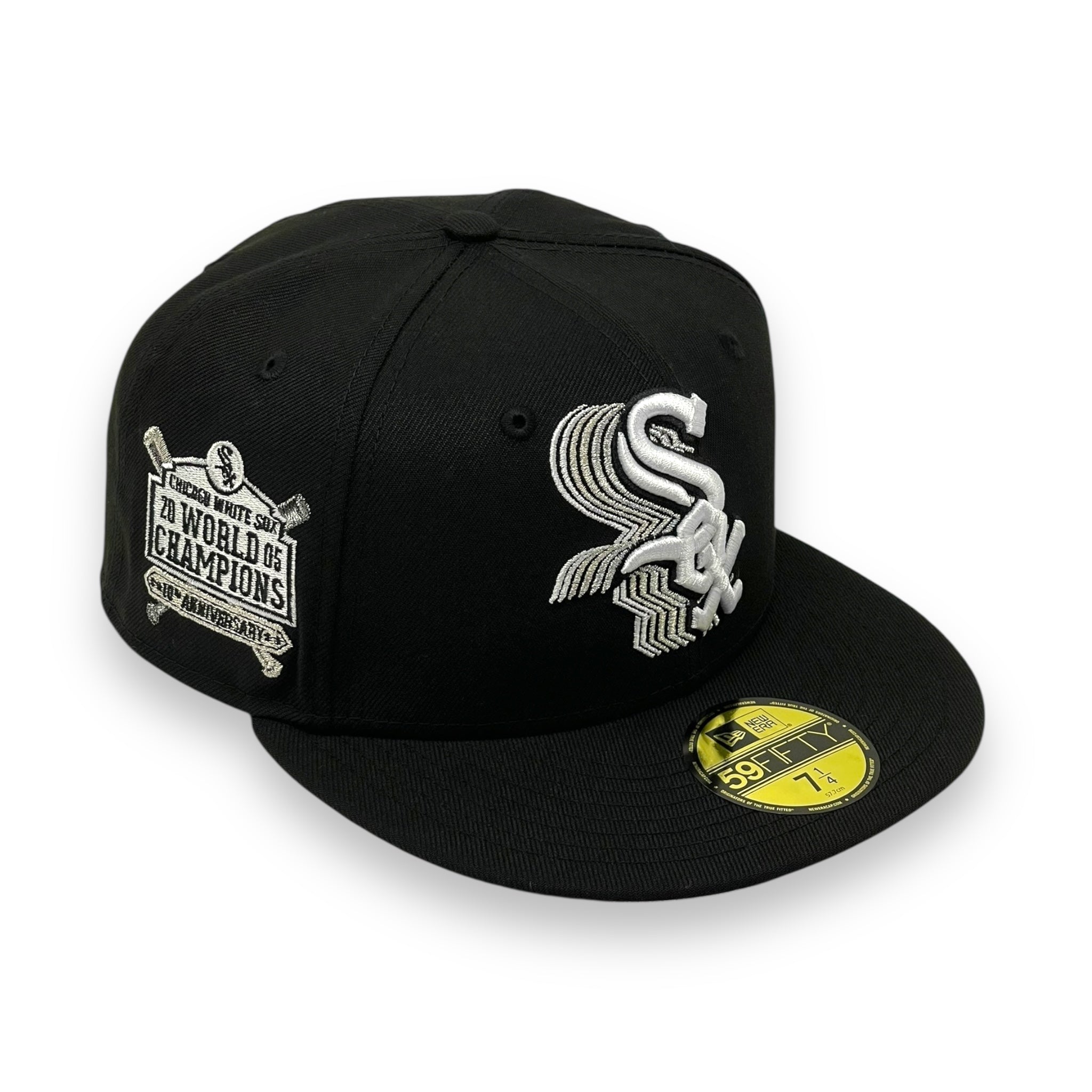 CHICAGO WHITESOX (BLACK) "10TH ANN OF 2005 WS CHAMPS" NEW ERA 59FIFTY FITTED