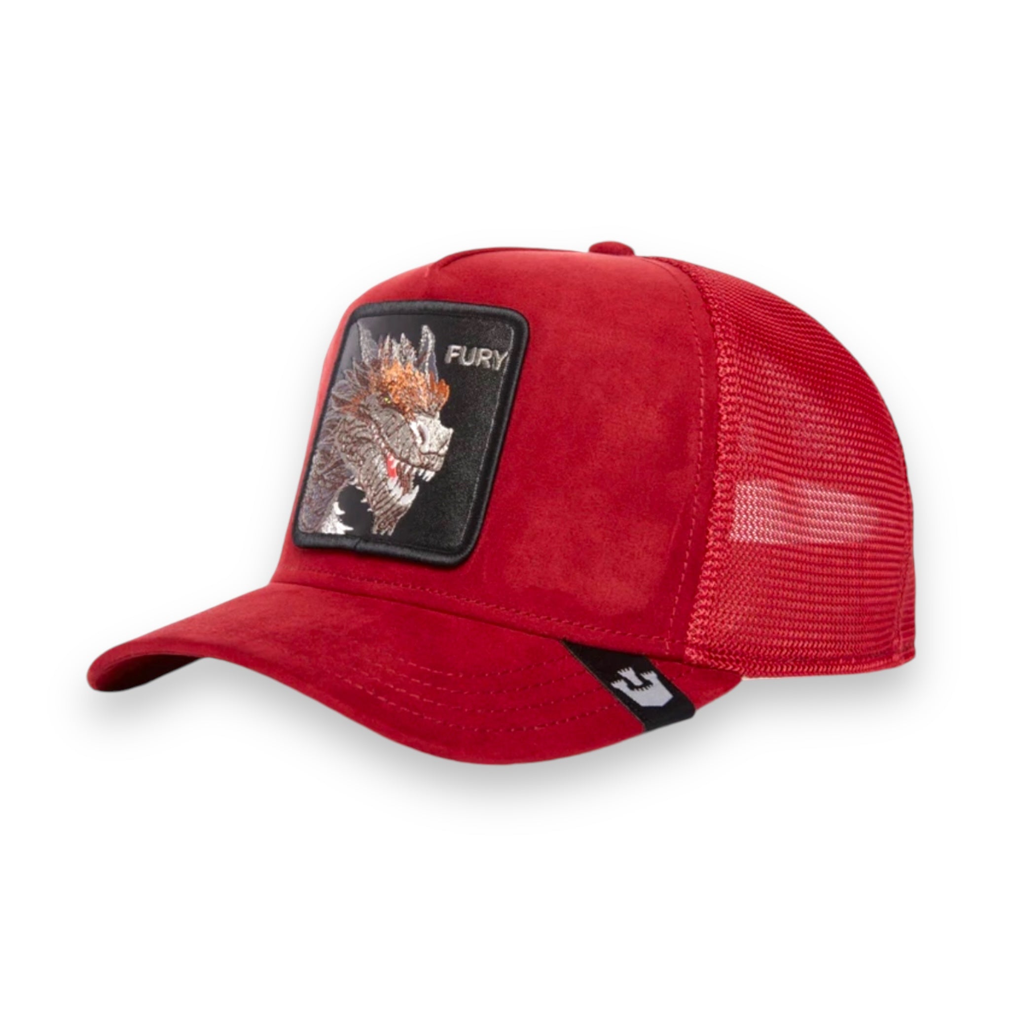 GOORIN BROS BURGUNDY SUEDE FURY "DRAGON" TRUCKER SNAPBACK