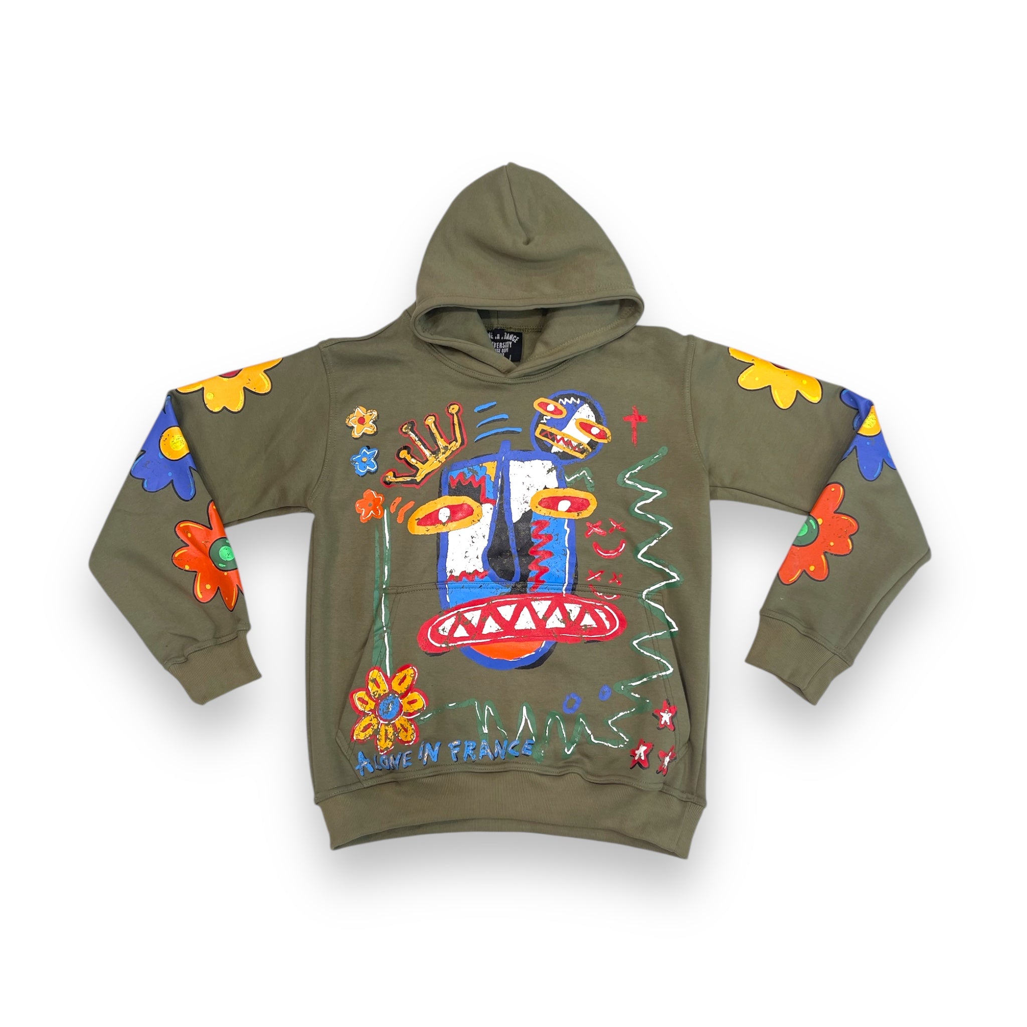 ALONE IN FRANCE WORLD TOUR (OLIVE) HOODIE