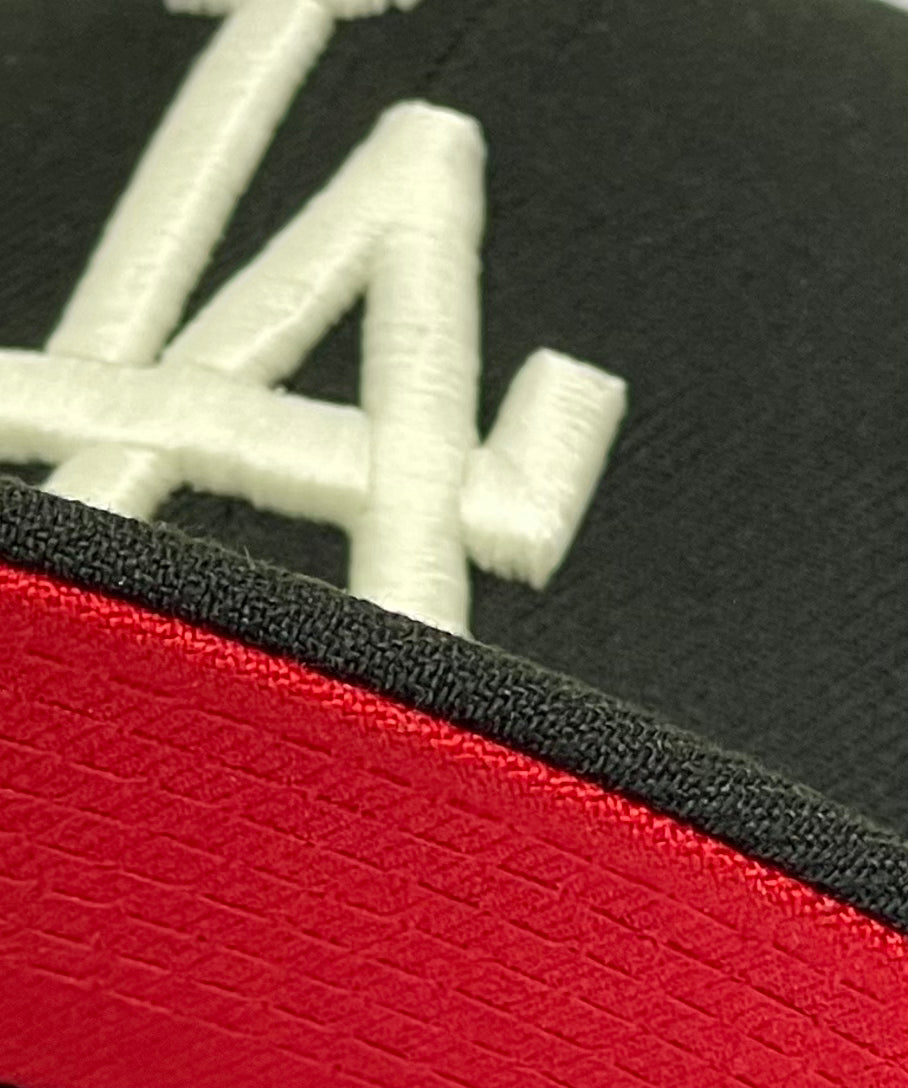 LOS ANGELES DODGERS (BLACK) (JAPAN FLAG) NEW ERA 59FIFTY FITTED (RED UNDER VISOR)