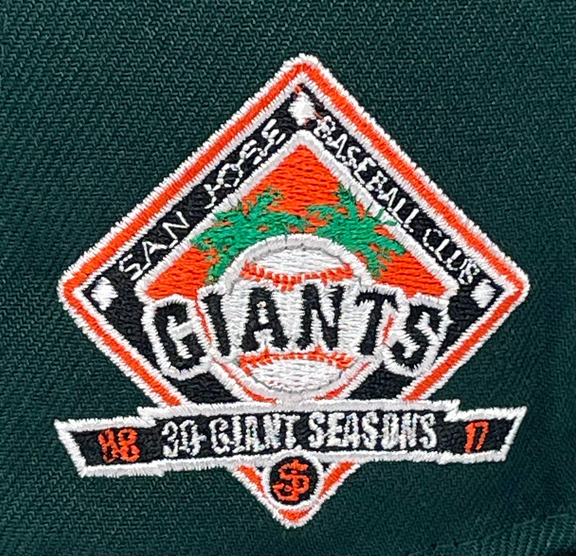 SAN JOSE GIANTS (GREEN) "30TH SEASON" NEW ERA 59FIFTY FITTED (GREEN UNDER VISOR)