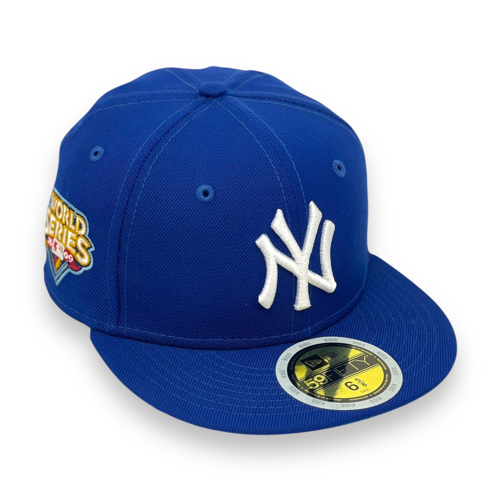 KIDS - NEW YORK YANKEES (ROYAL) "2009 WORLDSERIES" NEW ERA 59FIFTY FITTED (SKY BLUE BOTTOM)