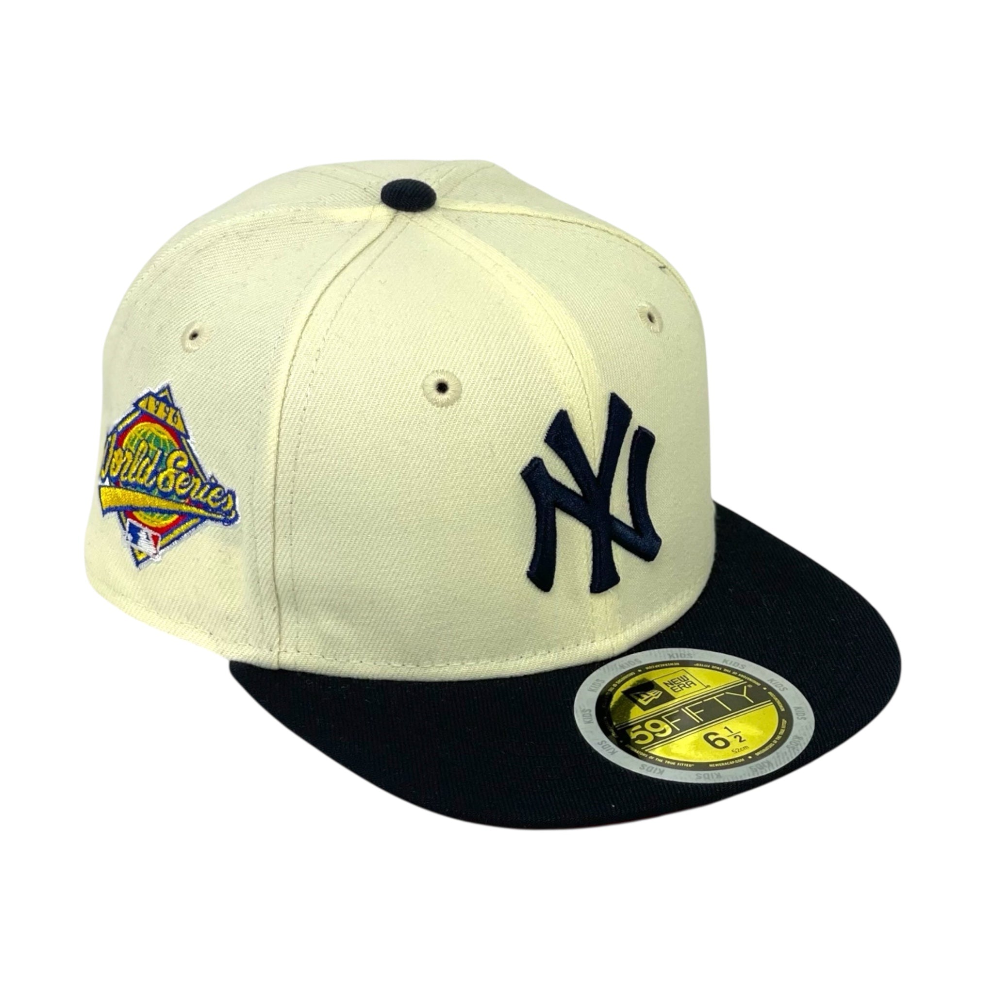 "KIDS" NEWYORK YANKEES (0FF-WHITE) (1996 WORLDSERIES) NEW ERA 59FIFTY FITTED (RED UNDER VISOR)