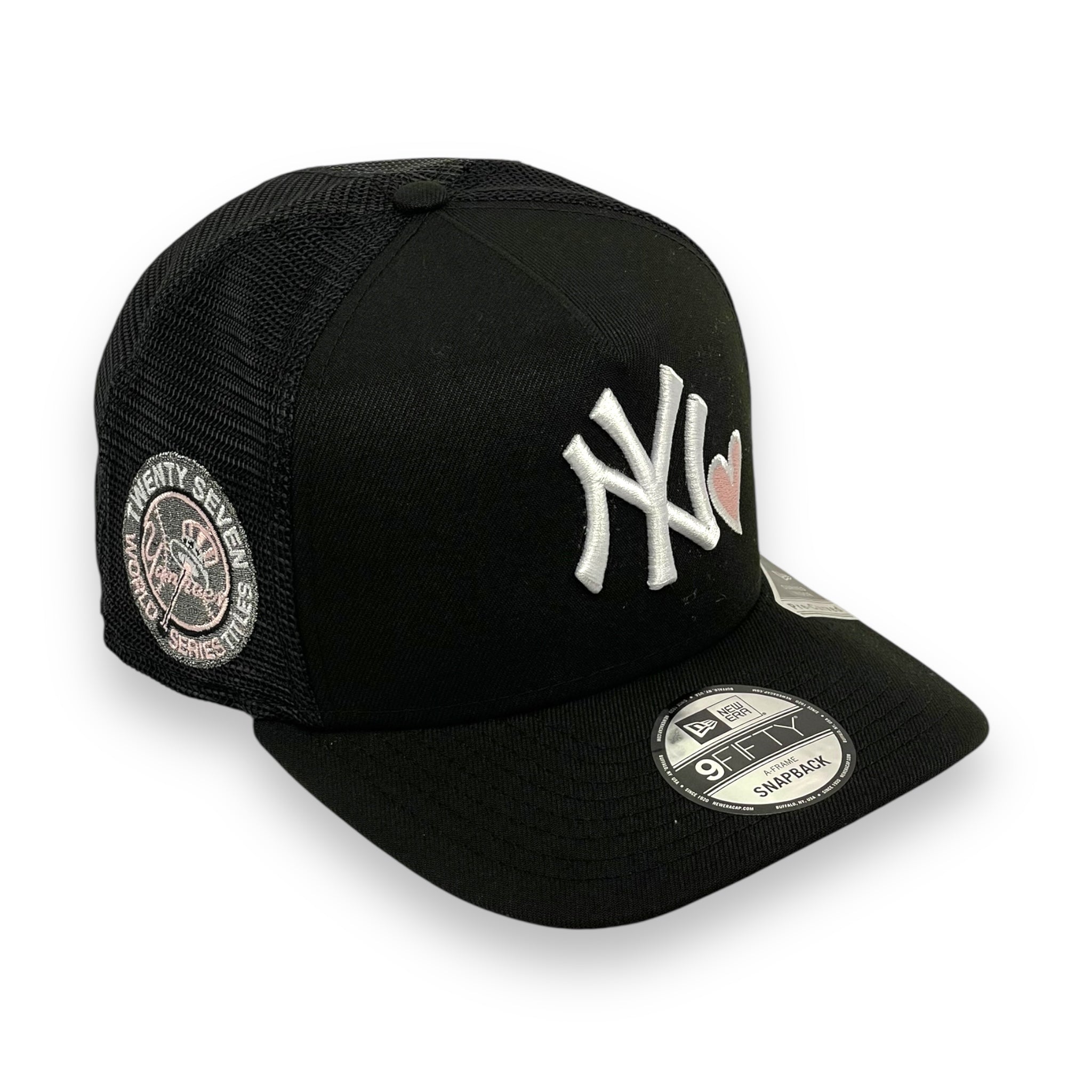 NEW YORK YANKEES (BLACK) (27WS TITLES) "9FIFTY AFRAME" (TRUCKER) NEW ERA SNAPBACK
