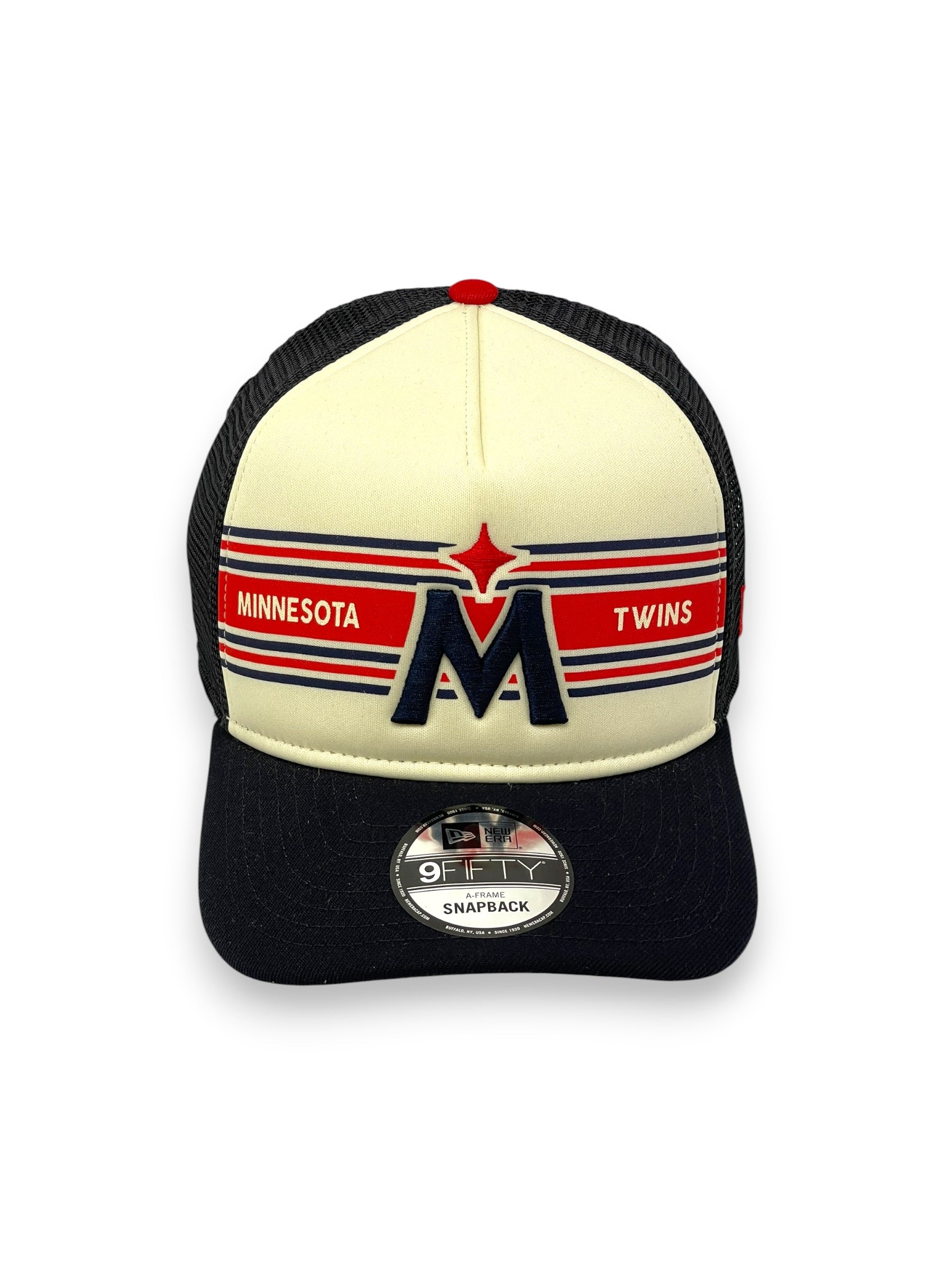 MINNESOTA TWINS (BANNER LOGO) A-FRAME TRUCKER MESH NEW ERA 9FIFTY