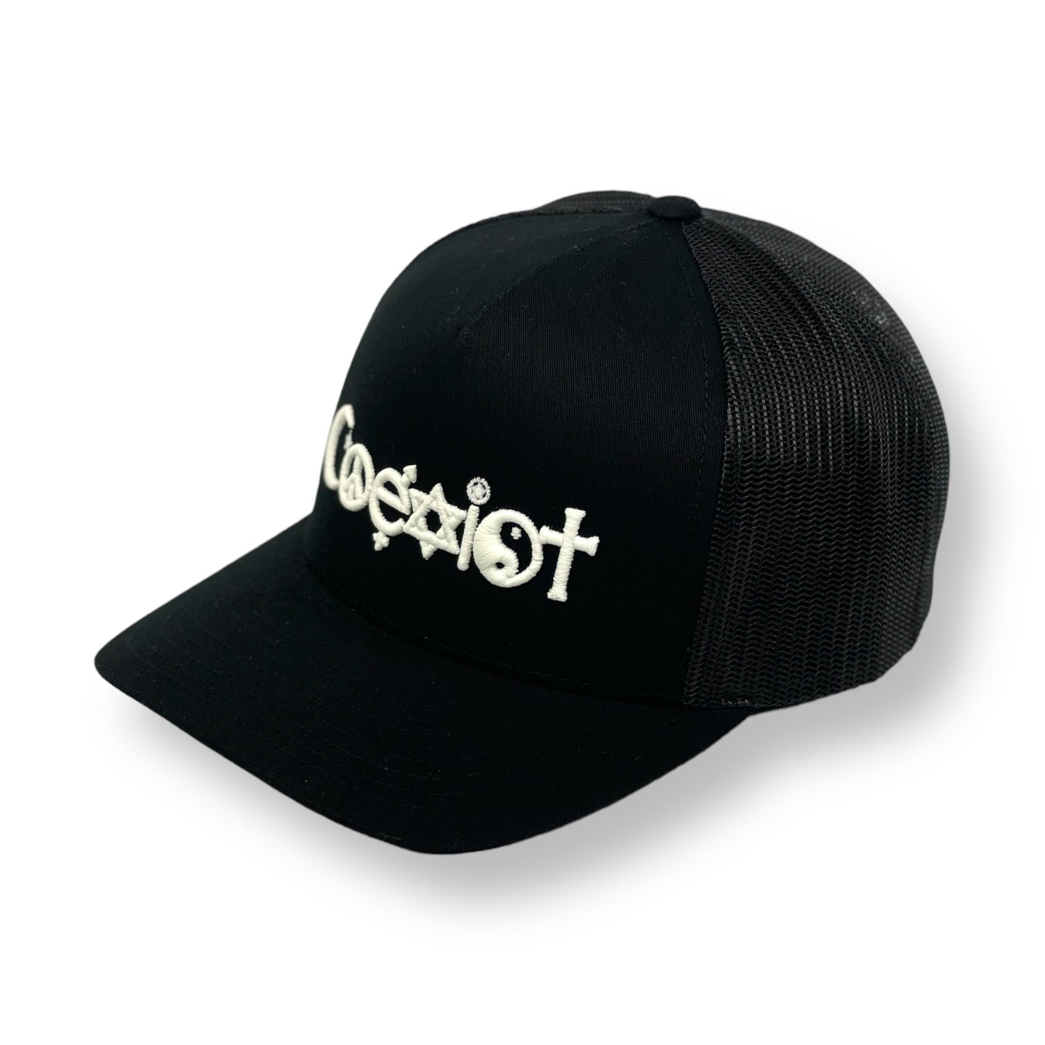 ARTFUL COEXIST BLACK TRUCKER SNAPBACK