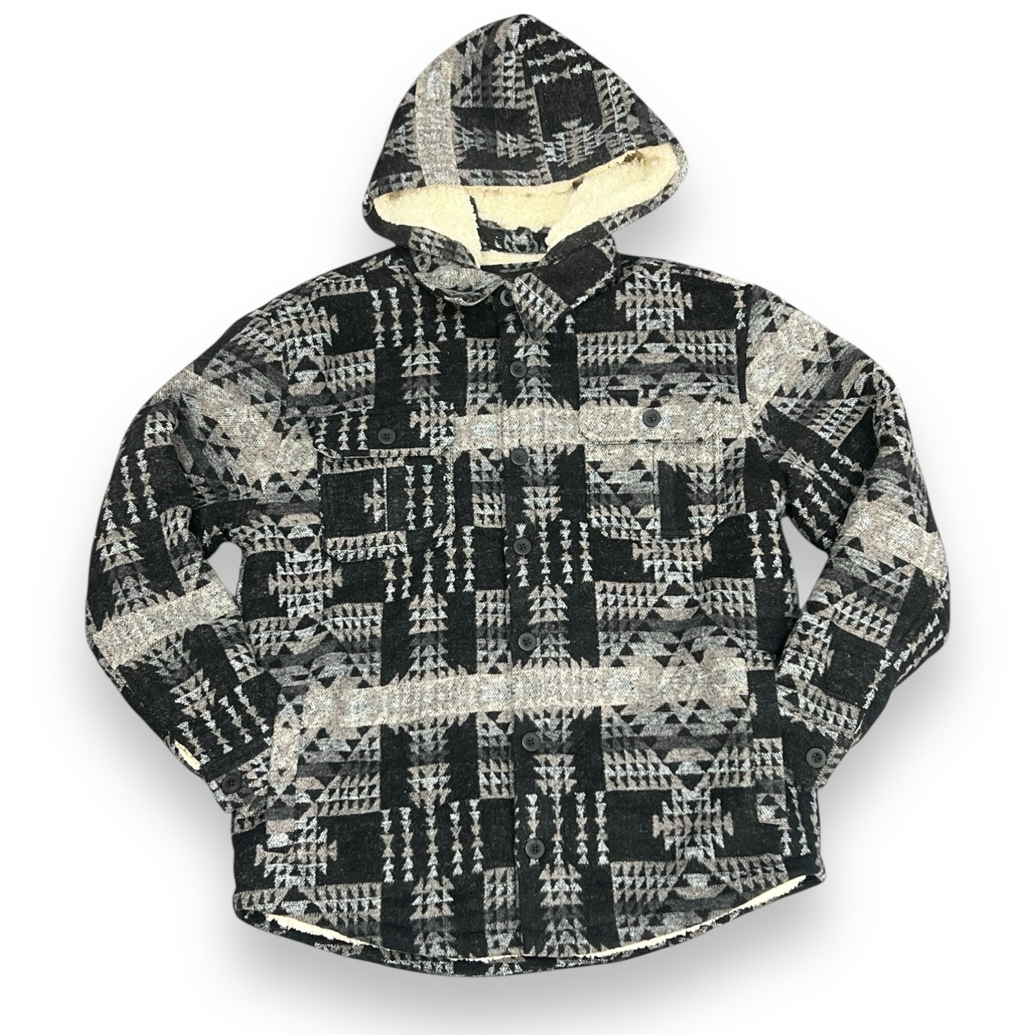 ELEVATE NY C14041-BLK/GRY ZENITH SHERPA HOODIE - C14041-BLK/GRY-ELEVATE NY