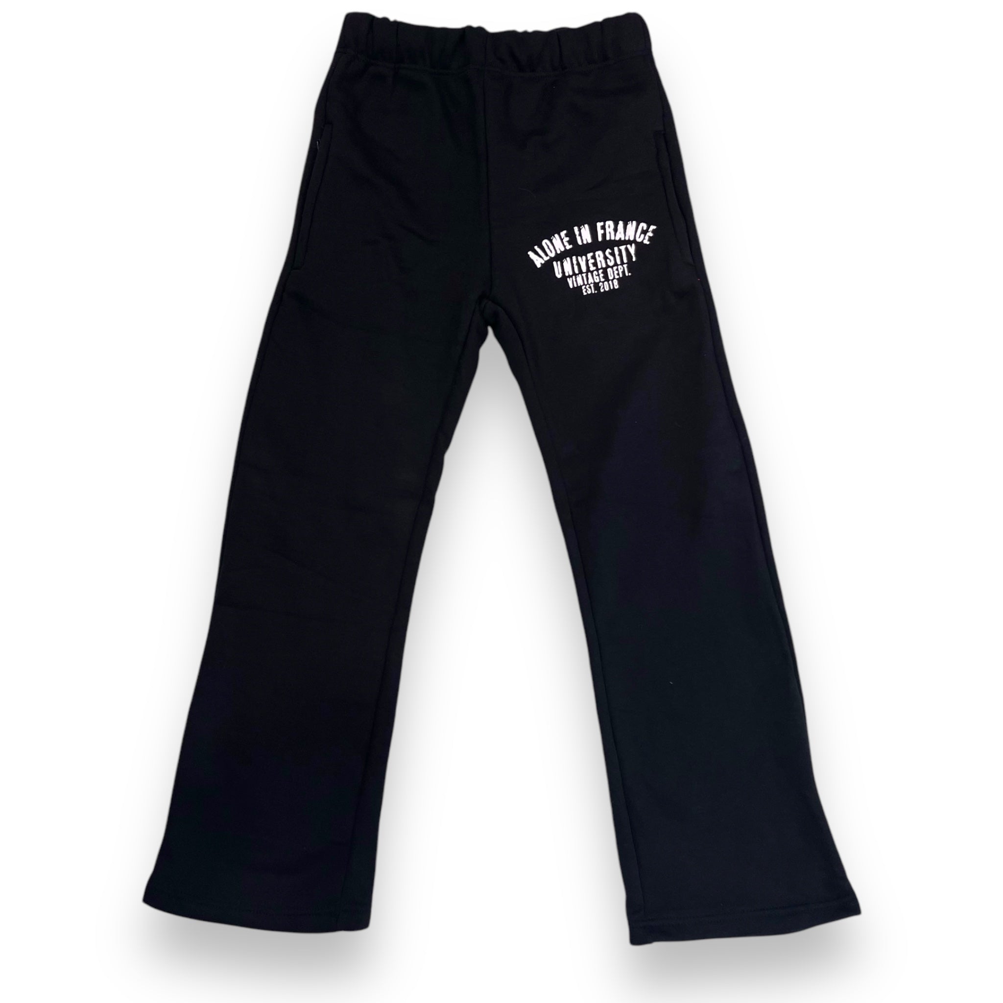 ALONE IN FRANCE UNIVERSITY FLARE (BLACK) JOGGER