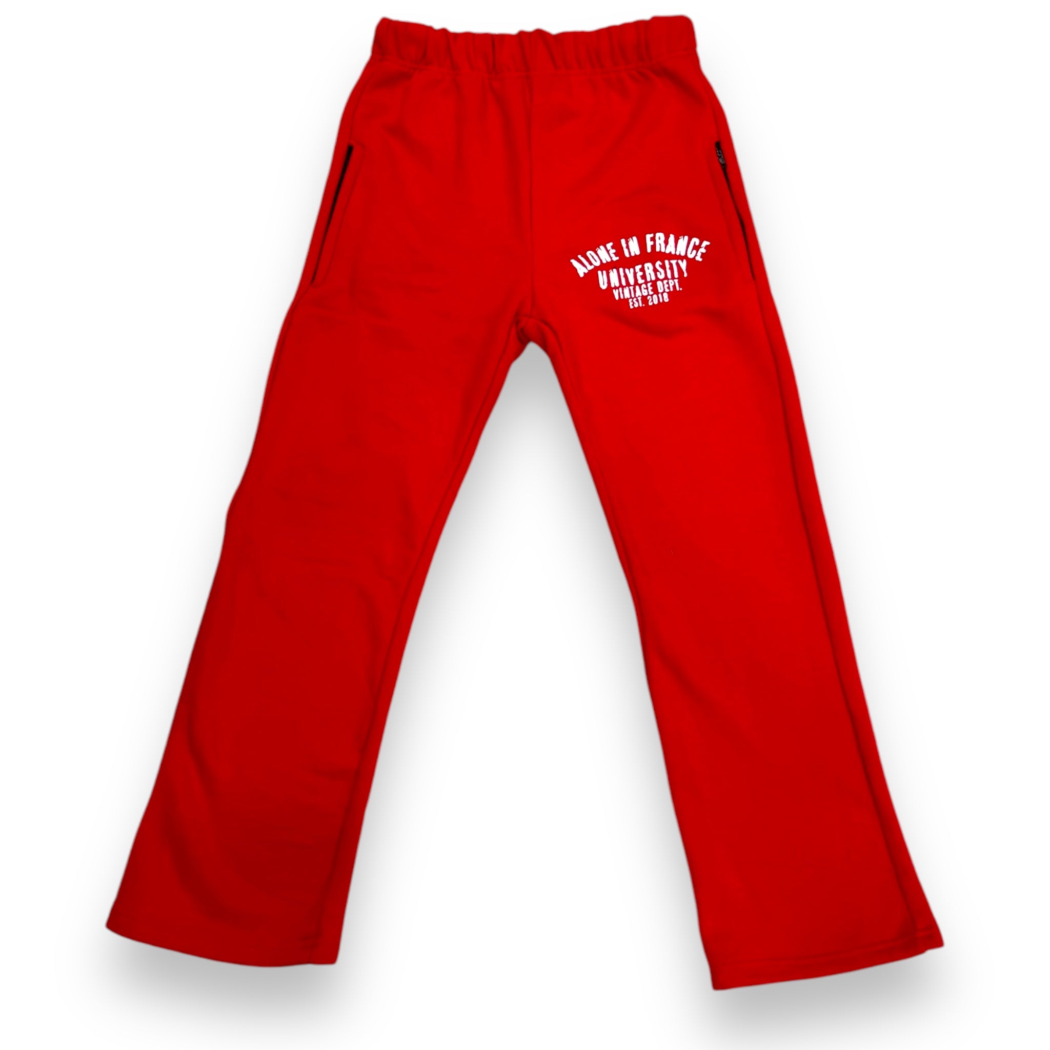 ALONE IN FRANCE UNIVERSITY FLARE (RED) JOGGER