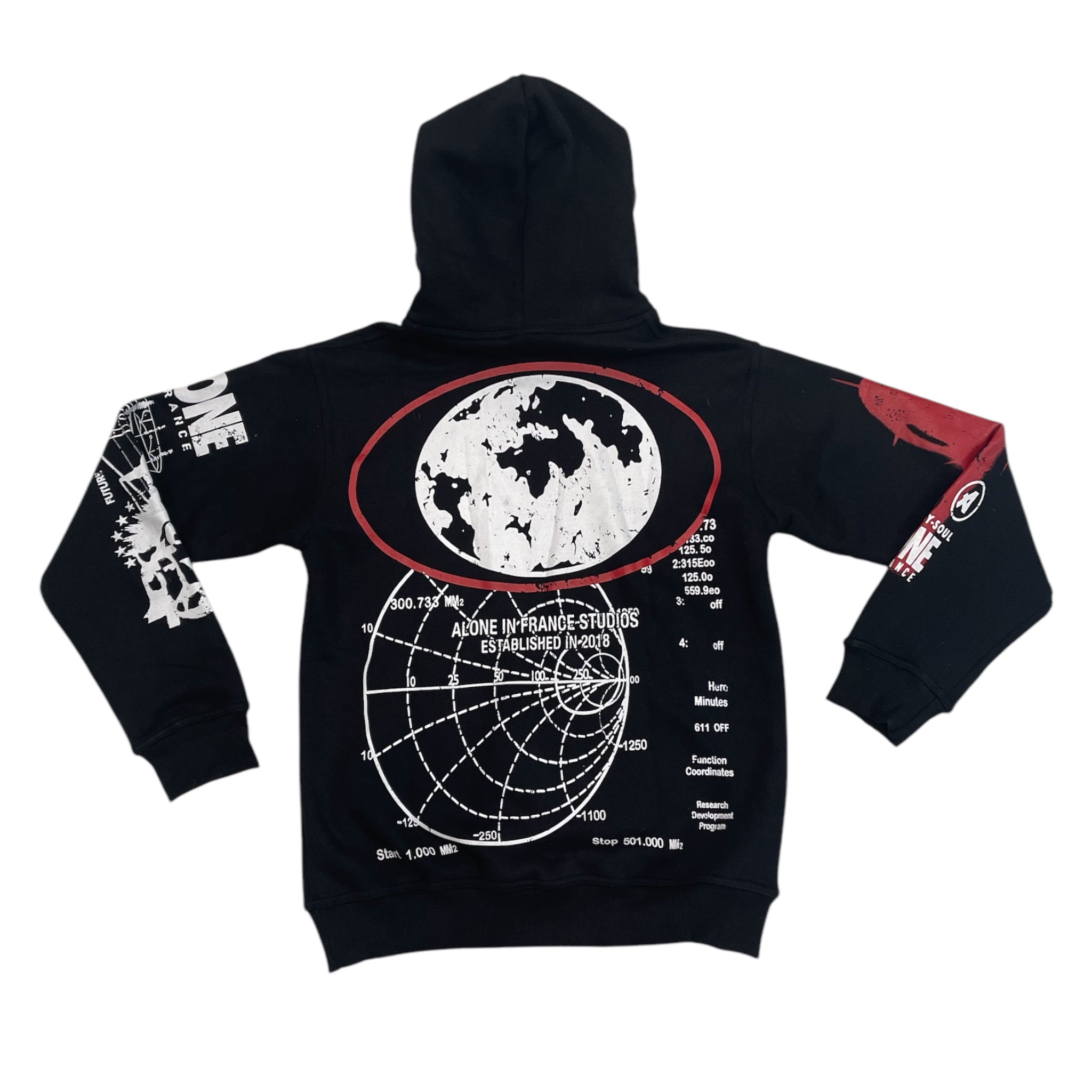 ALONE IN FRANCE LONELY NIGHTS (BLACK) HOODIE