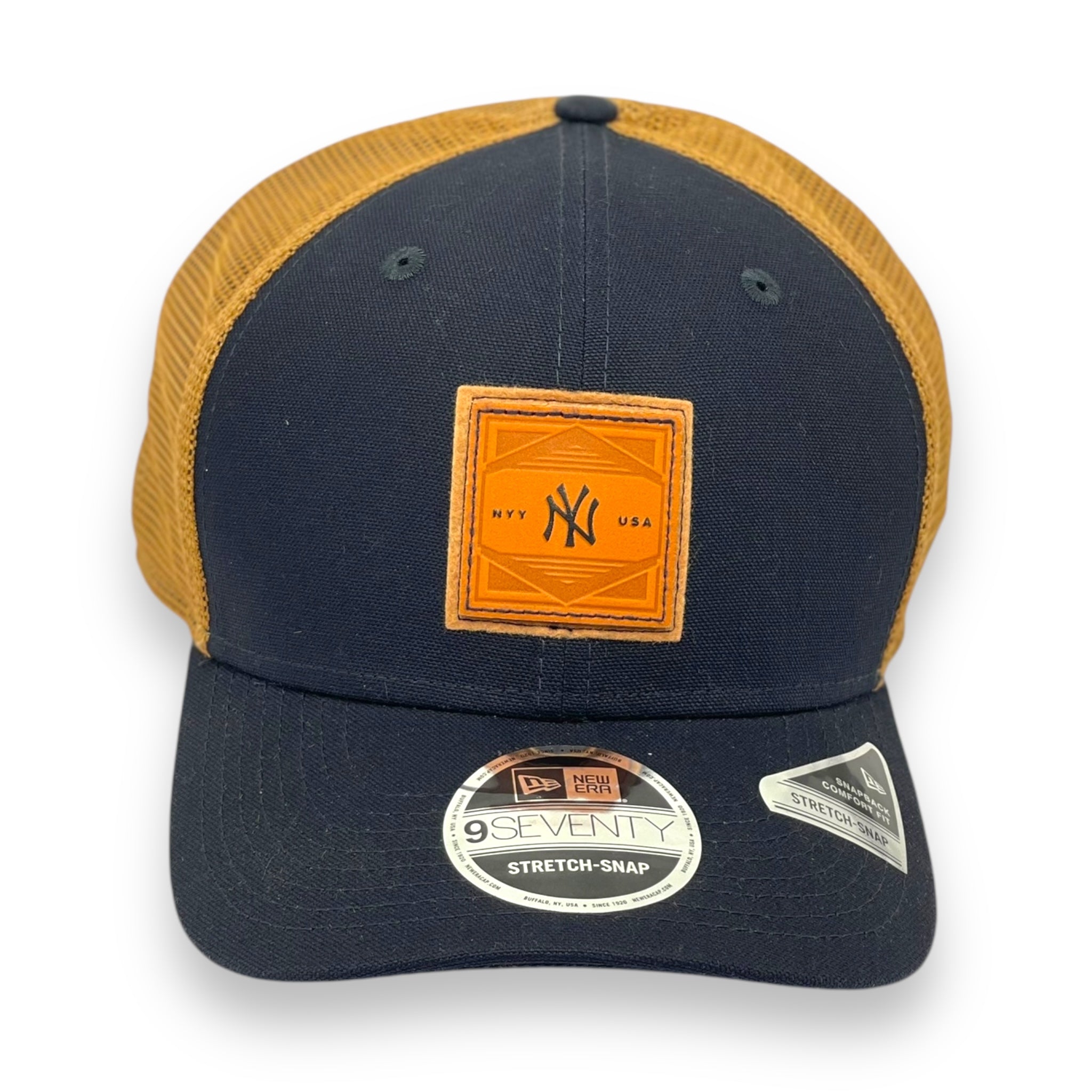 NEW YORK YANKEES (PATCH DEBOSSED LOGO ) NEW ERA 9SEVENTY TRUCKER SNAPBACK
