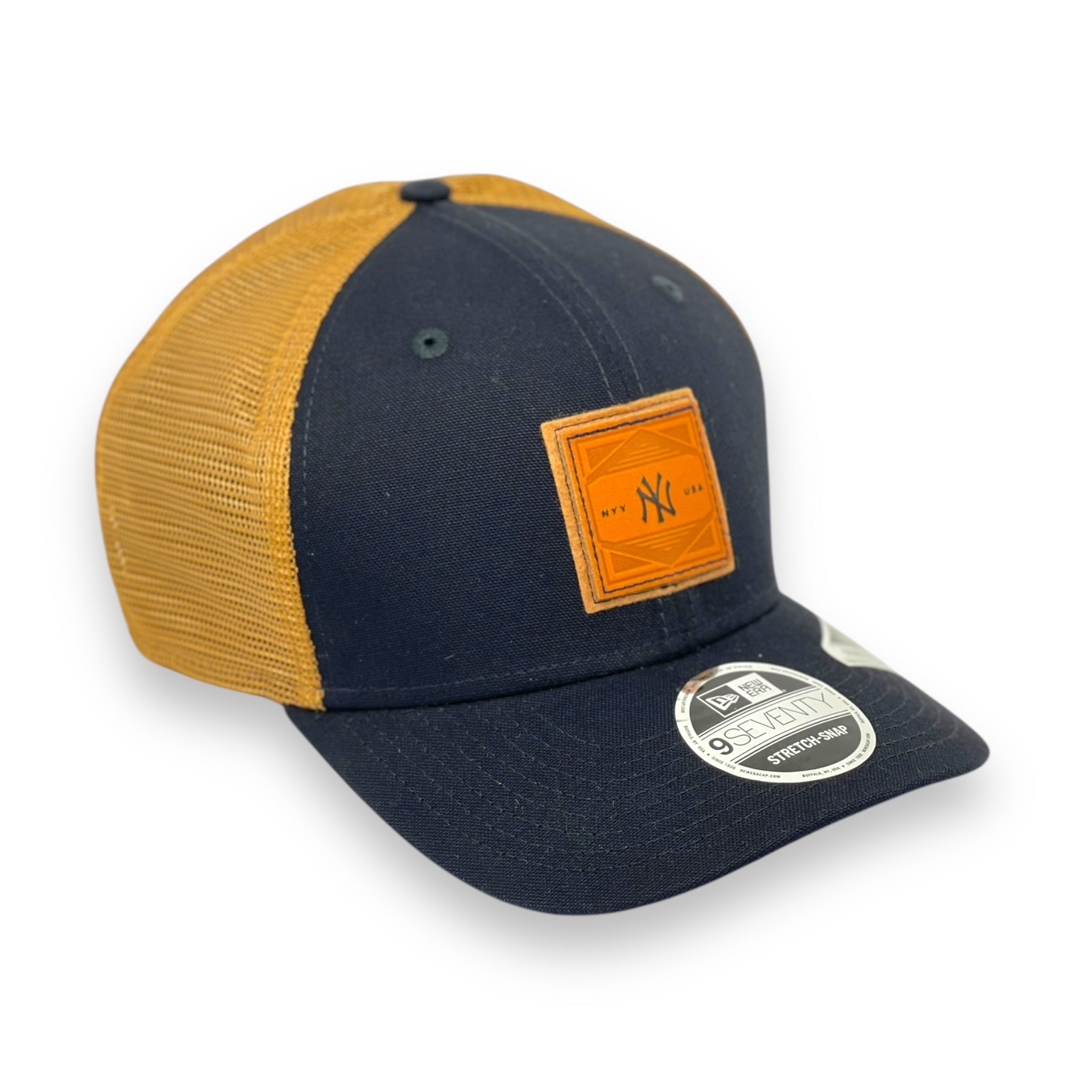 NEW YORK YANKEES (PATCH DEBOSSED LOGO ) NEW ERA 9SEVENTY TRUCKER SNAPBACK