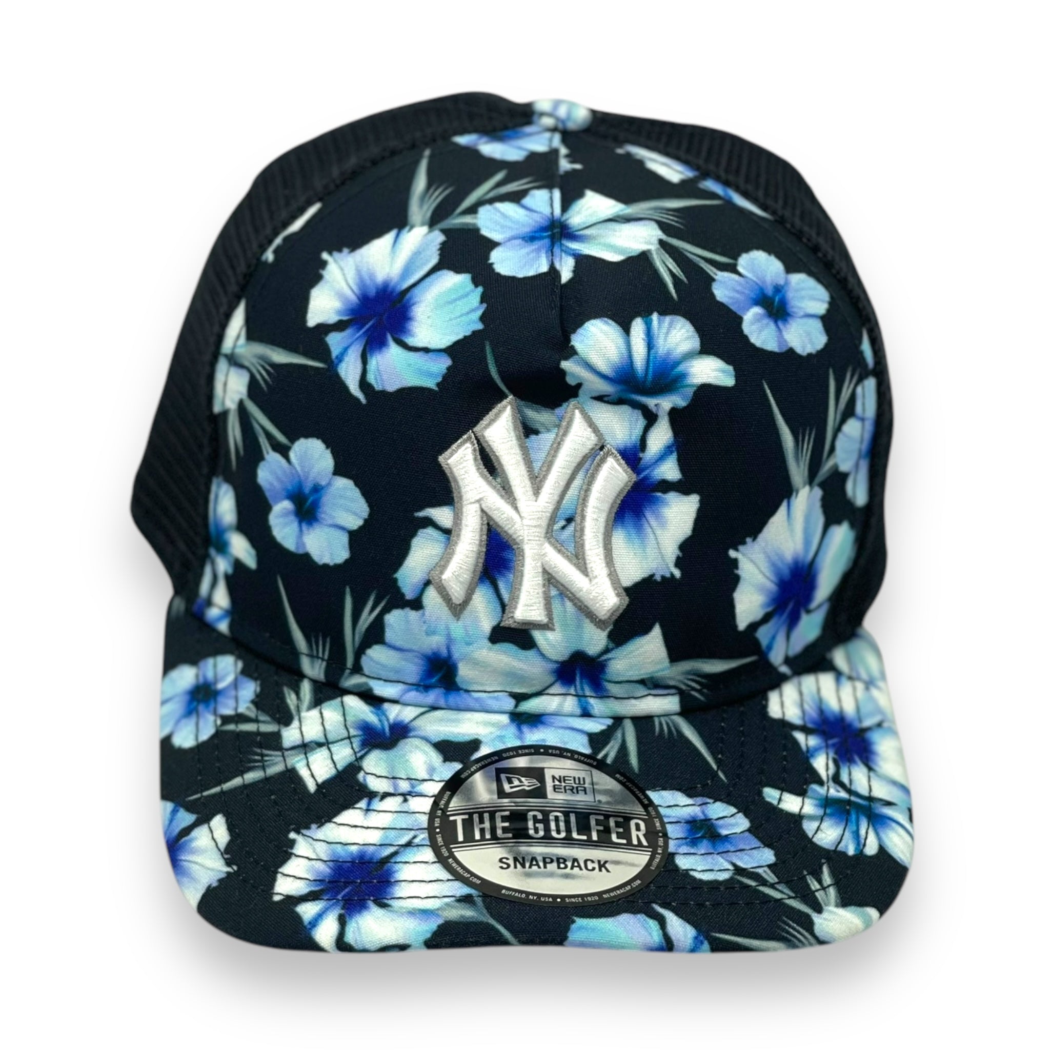 NEWYORK YANKEES (NAVY) FLORAL GOLFER TRUCKER NEW ERA SNAPBACK