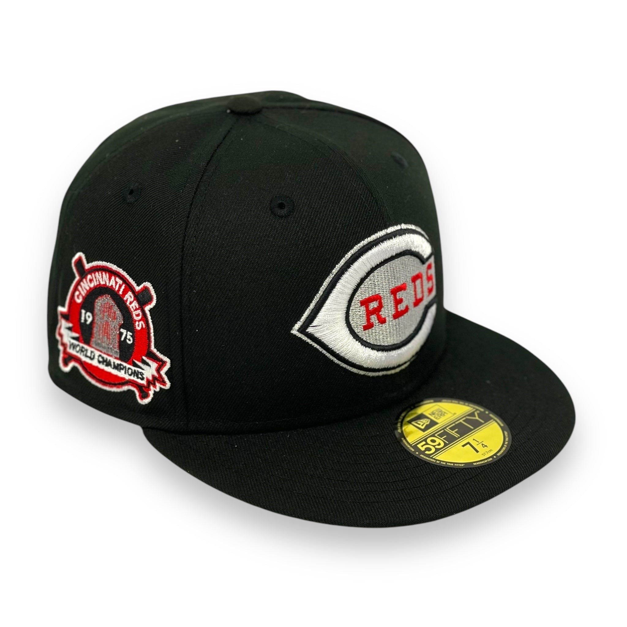 CINCINATTI REDS (BLACK) (1975 WS CHAMPIONS) NEWERA 59FIFTY (RED UNDER VISOR)