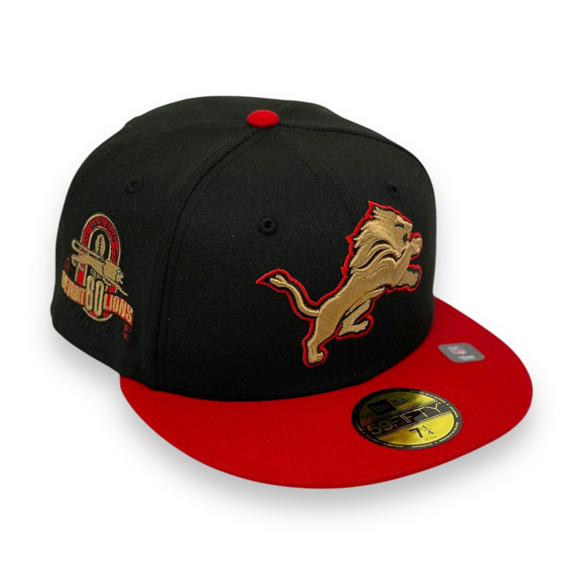 DETROIT LIONS (BLACK/RED) "6OTH ANN" NEW ERA 59FIFTY FITTED