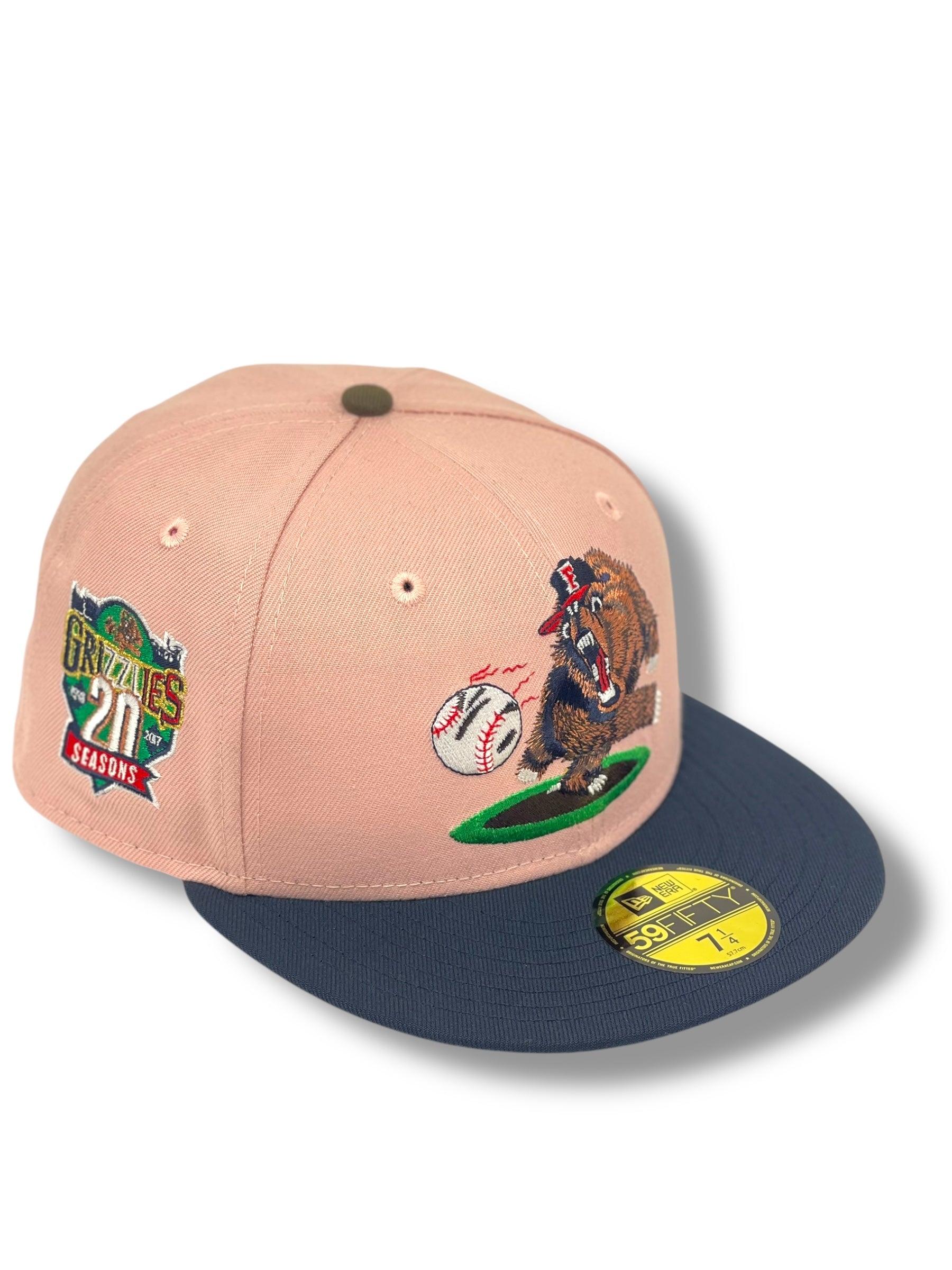 FRESNO GRIZZLIES (PINK) (20TH ANN) NEWERA 59FIFTY FITTED (GREEN UNDERVISOR)