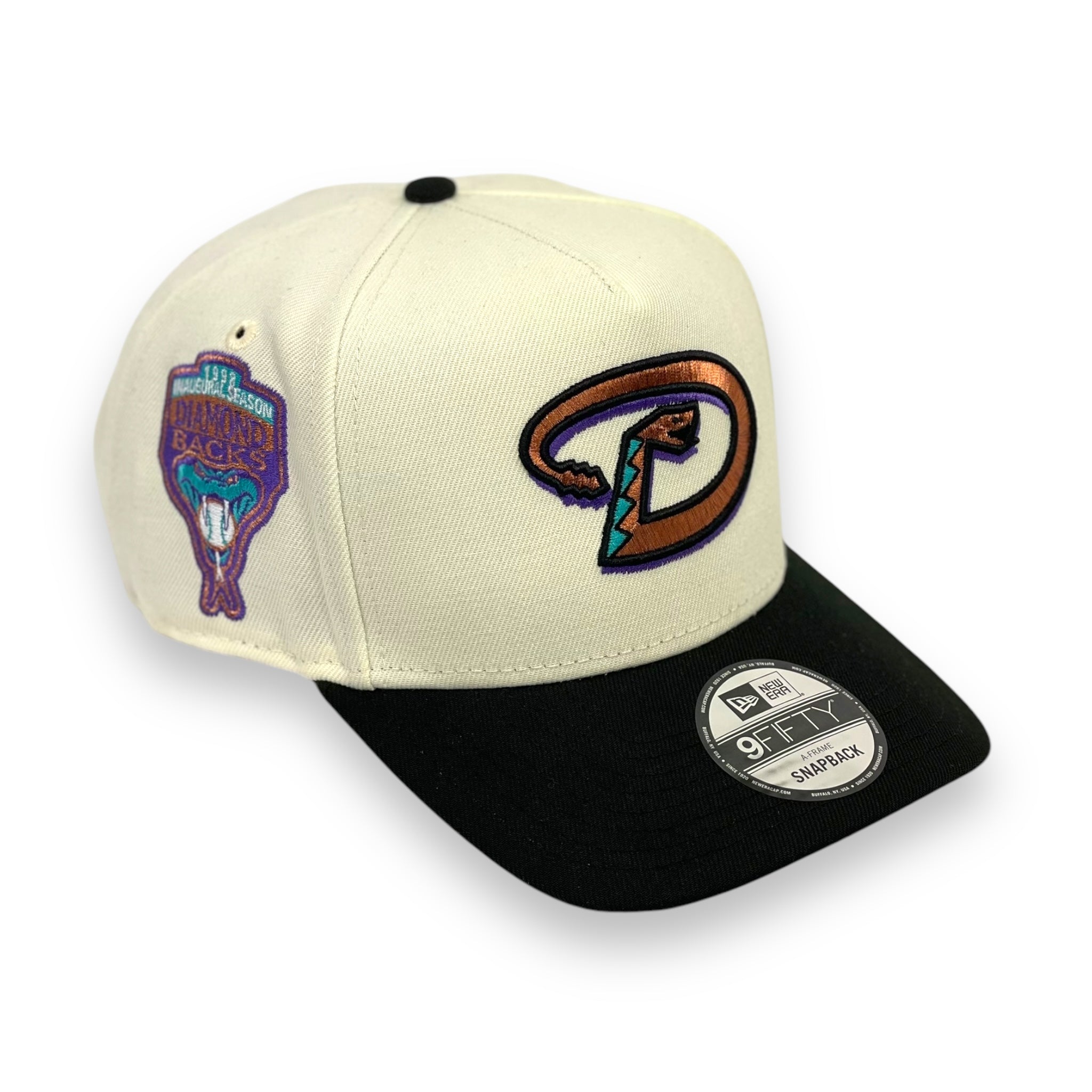 ARIZONA DIAMONDBACKS (OFF-WHITE) (1998 INAUGURAL) AFRAME 9FIFTY NEW ERA SNAPBACK