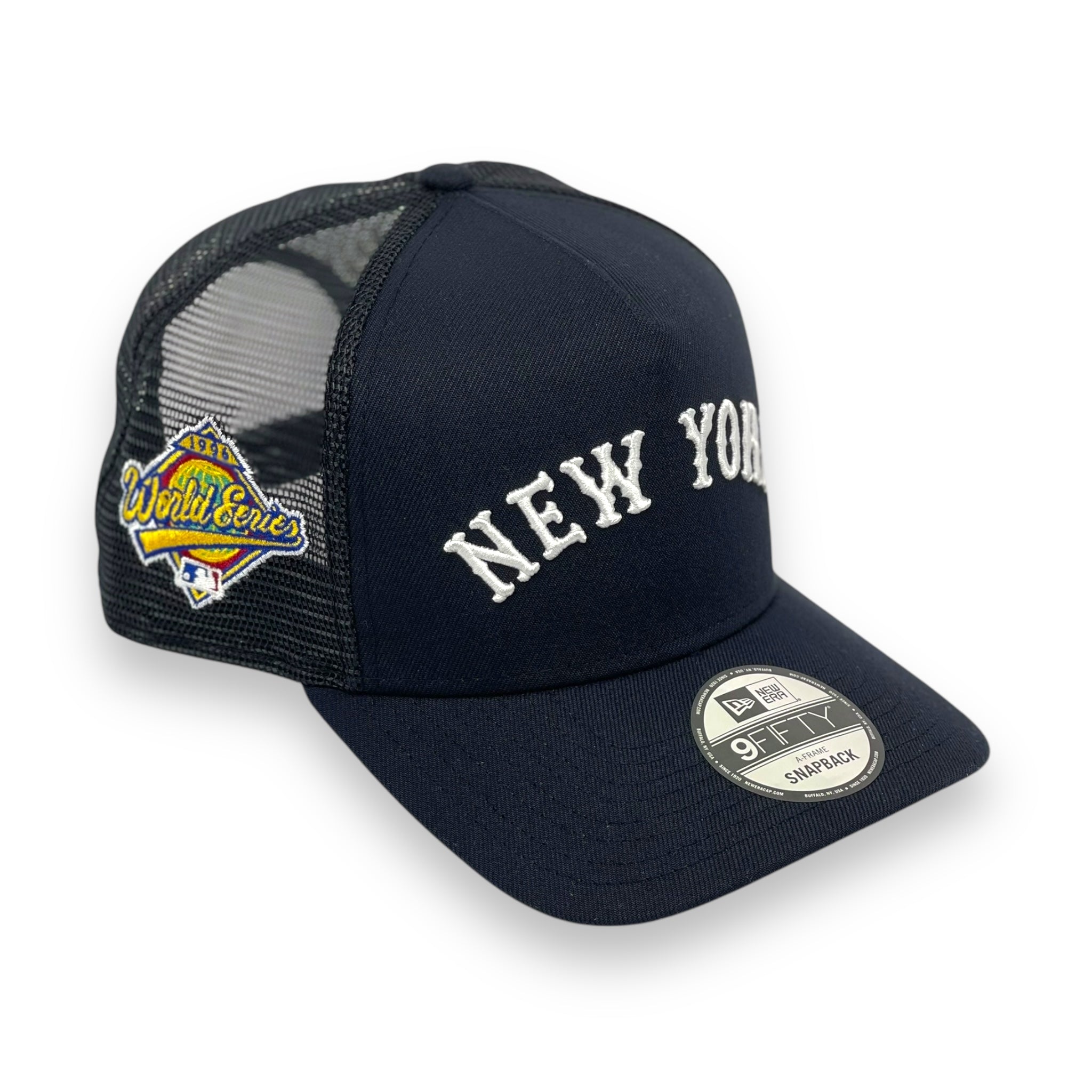 NEW YORK YANKEES (SCRIPT) (1996 WS) "9FIFTY AFRAME" TRUCKER NEW ERA SNAPBACK