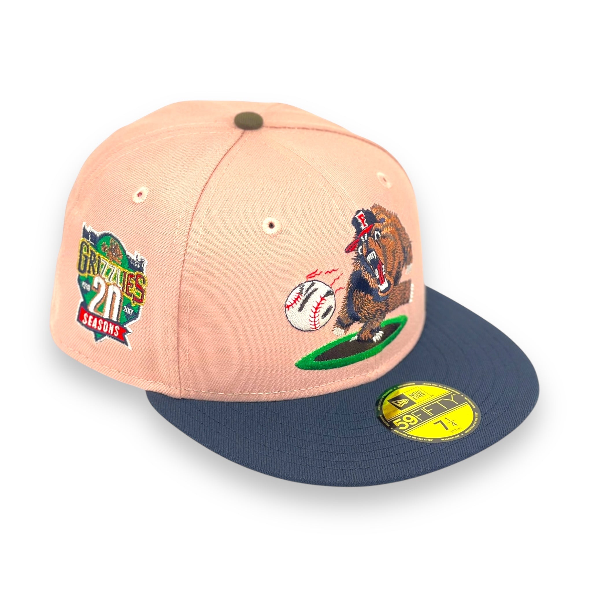 FRESNO GRIZZLIES (PINK) (20TH ANN) NEWERA 59FIFTY FITTED (GREEN UNDERVISOR)