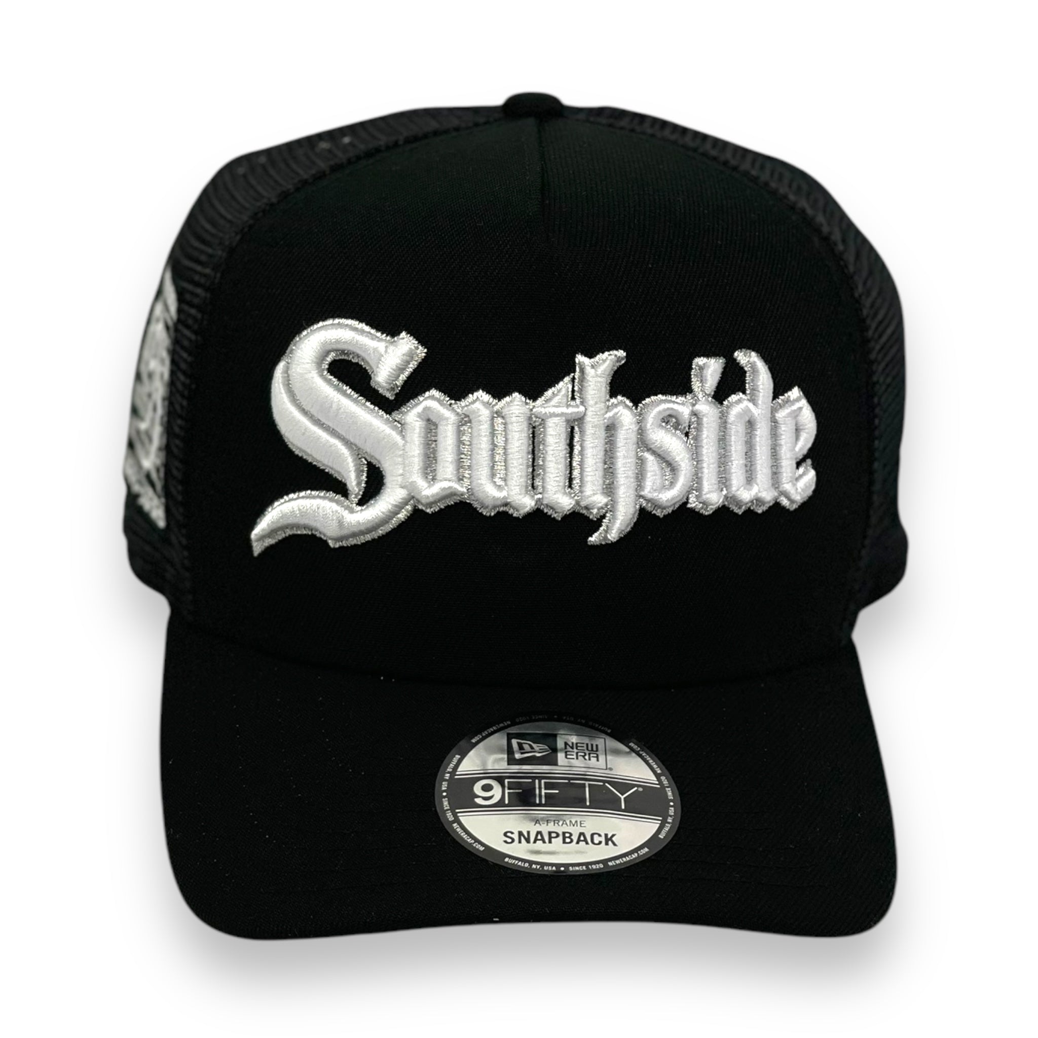 CHICAGO WHITESOX (BLACK) (95TH ANN) "9FIFTY AFRAME" TRUCKER NEW ERA SNAPBACK