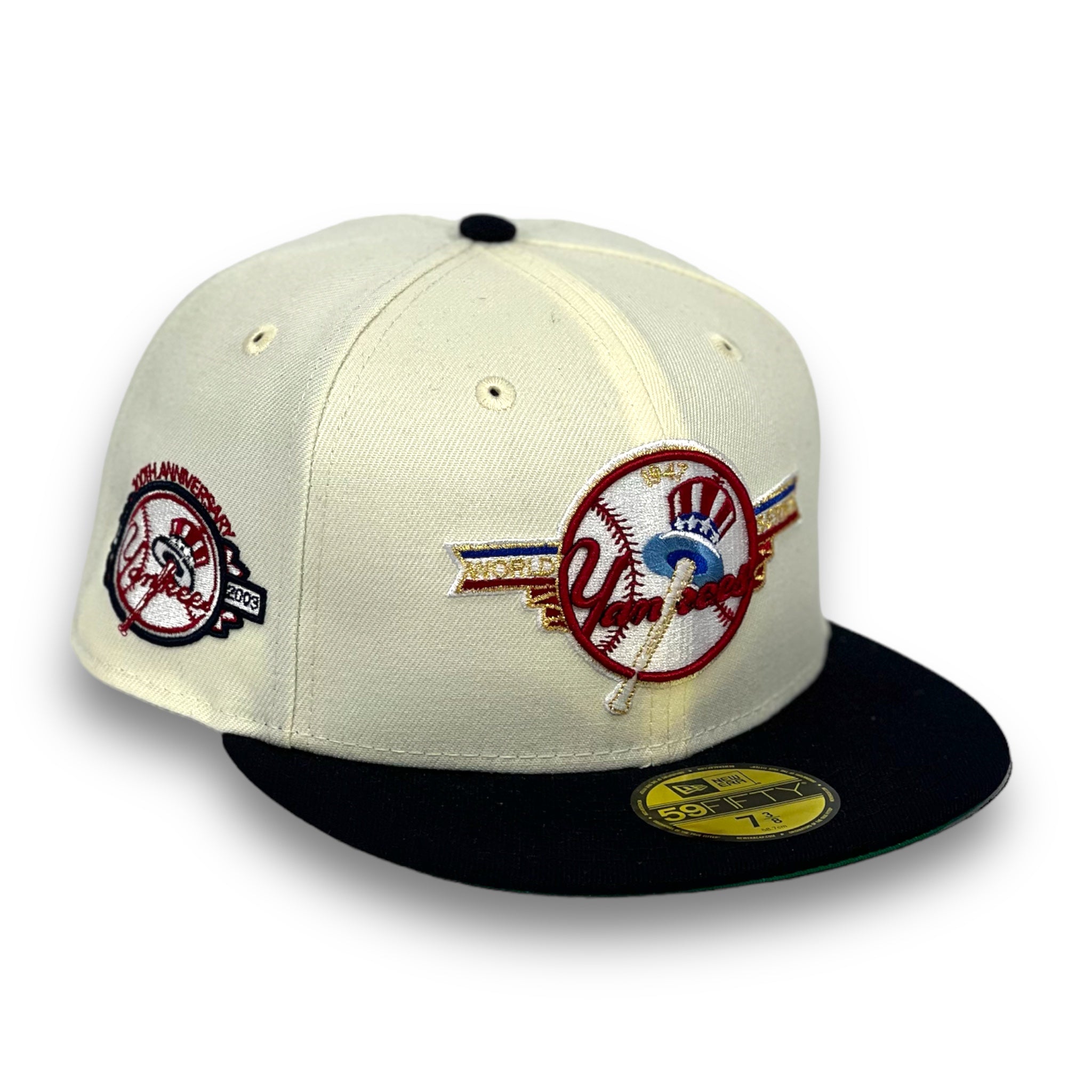 NEW YORK YANKEES (OFF-WHITE) (100TH ANN) NEW ERA 59FIFTY FITTED (GREEN UNDER VISOR)