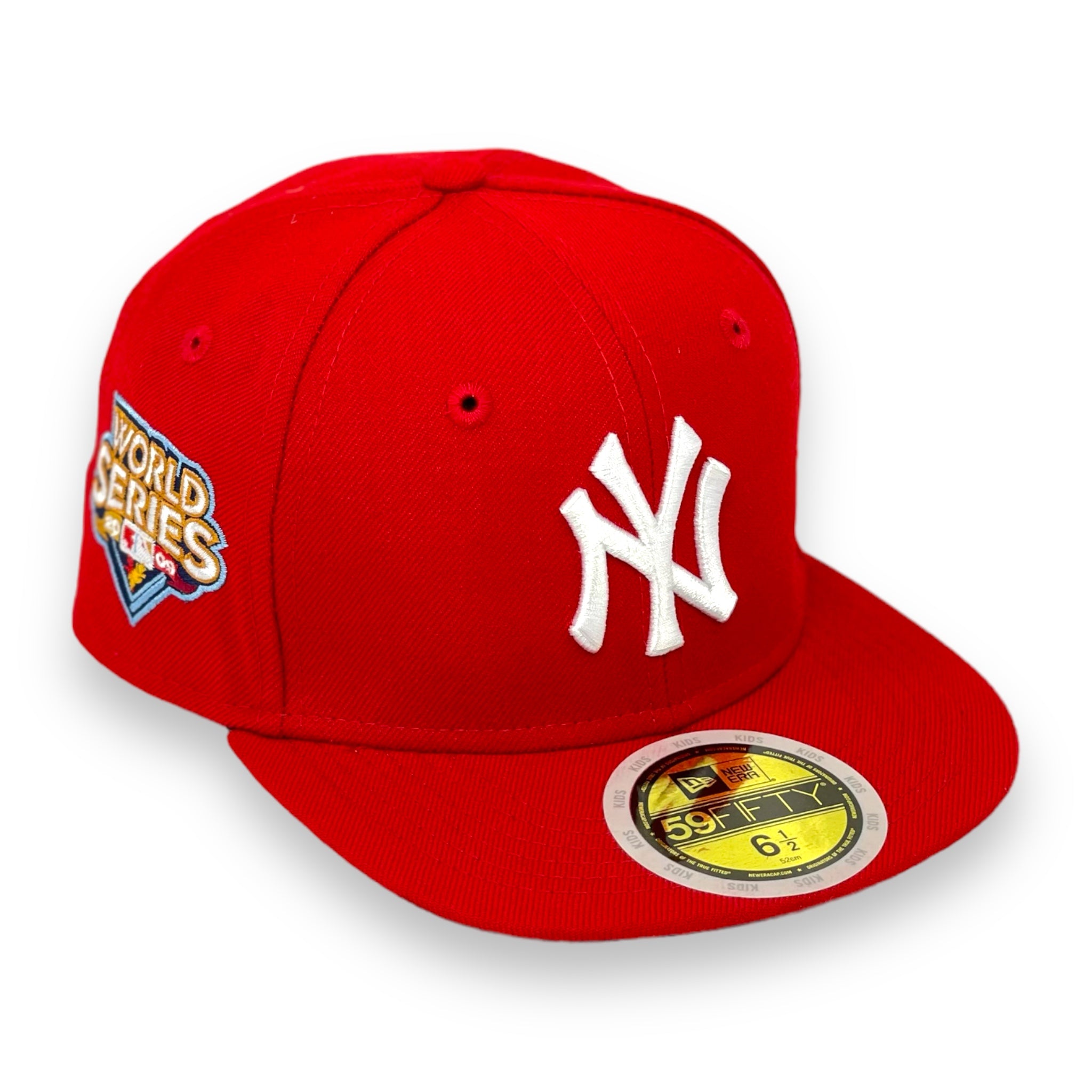 KIDS - NEW YORK YANKEES (RED) "2009 WORLDSERIES" NEW ERA 59FIFTY FITTED (SKY BLUE UNDER VISOR)