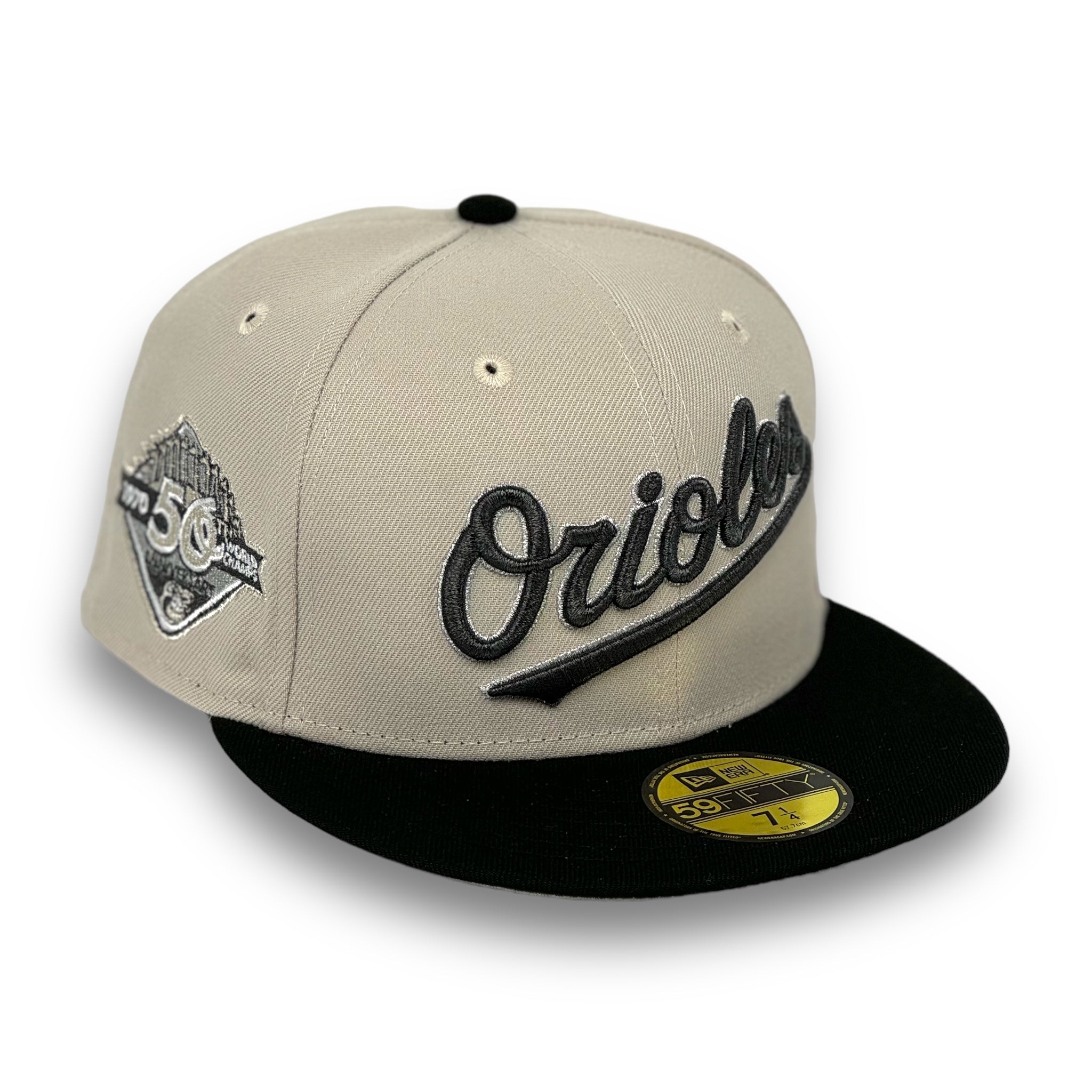 BALTIMORE ORIOLES (STONE) (50TH ANN) NEW ERA 59FIFTY FITTED