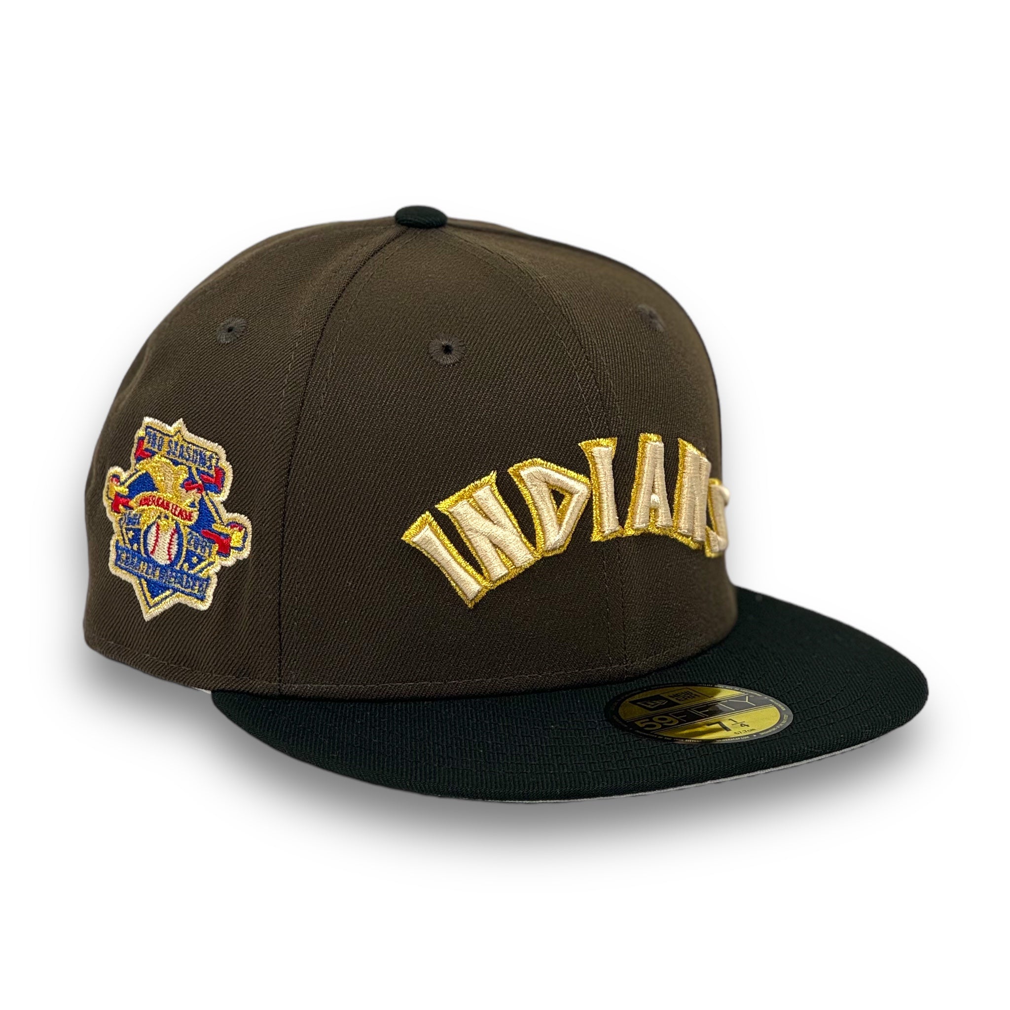 CLEVELAND INDIANS (BROWN) (MLB 100TH ANN) NEW ERA 59FIFTY FITTED (GREY UNDER VISOR)