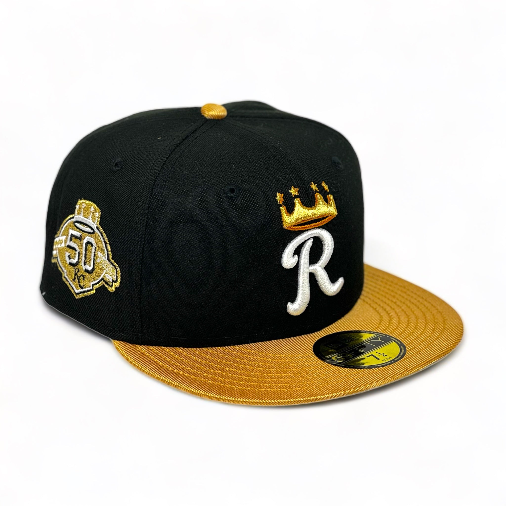 KANSAS CITY ROYALS (BLK/GOLD) (50TH ANN) NEW ERA 59FIFTY FITTED