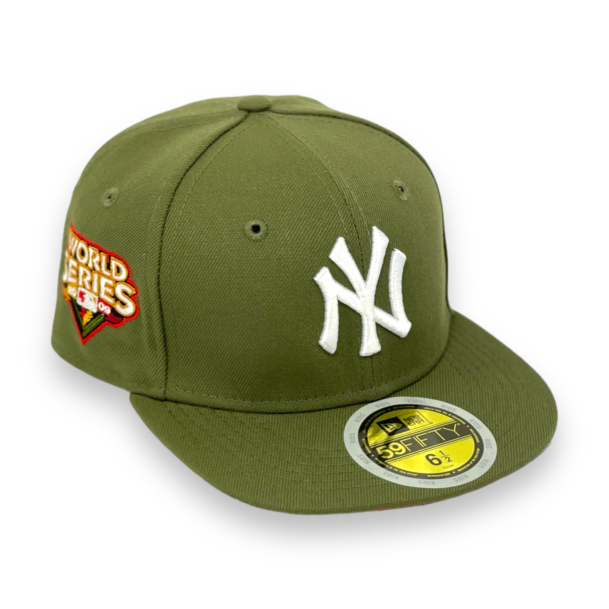 KIDS - NEW YORK YANKEES (OLIVE) "2009 WORLDSERIES" NEW ERA 59FIFTY FITTED (RED UNDER VISOR)