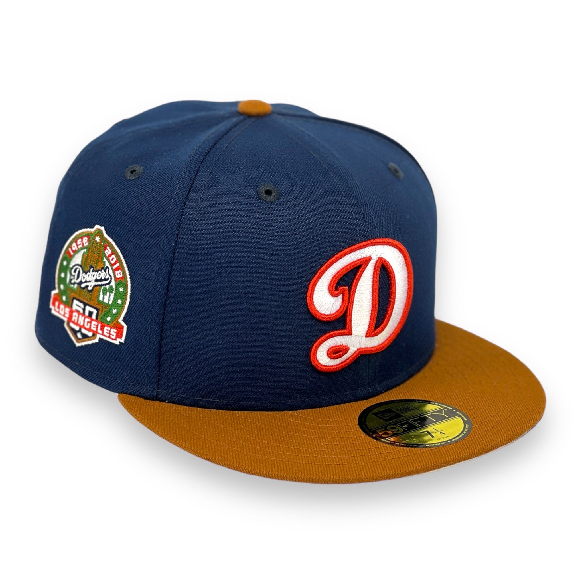 LOS ANGELES DODGERS (NAVY) (60TH ANN) NEW ERA 59FIFTY FITTED (OFF-WHITE UNDER VISOR)